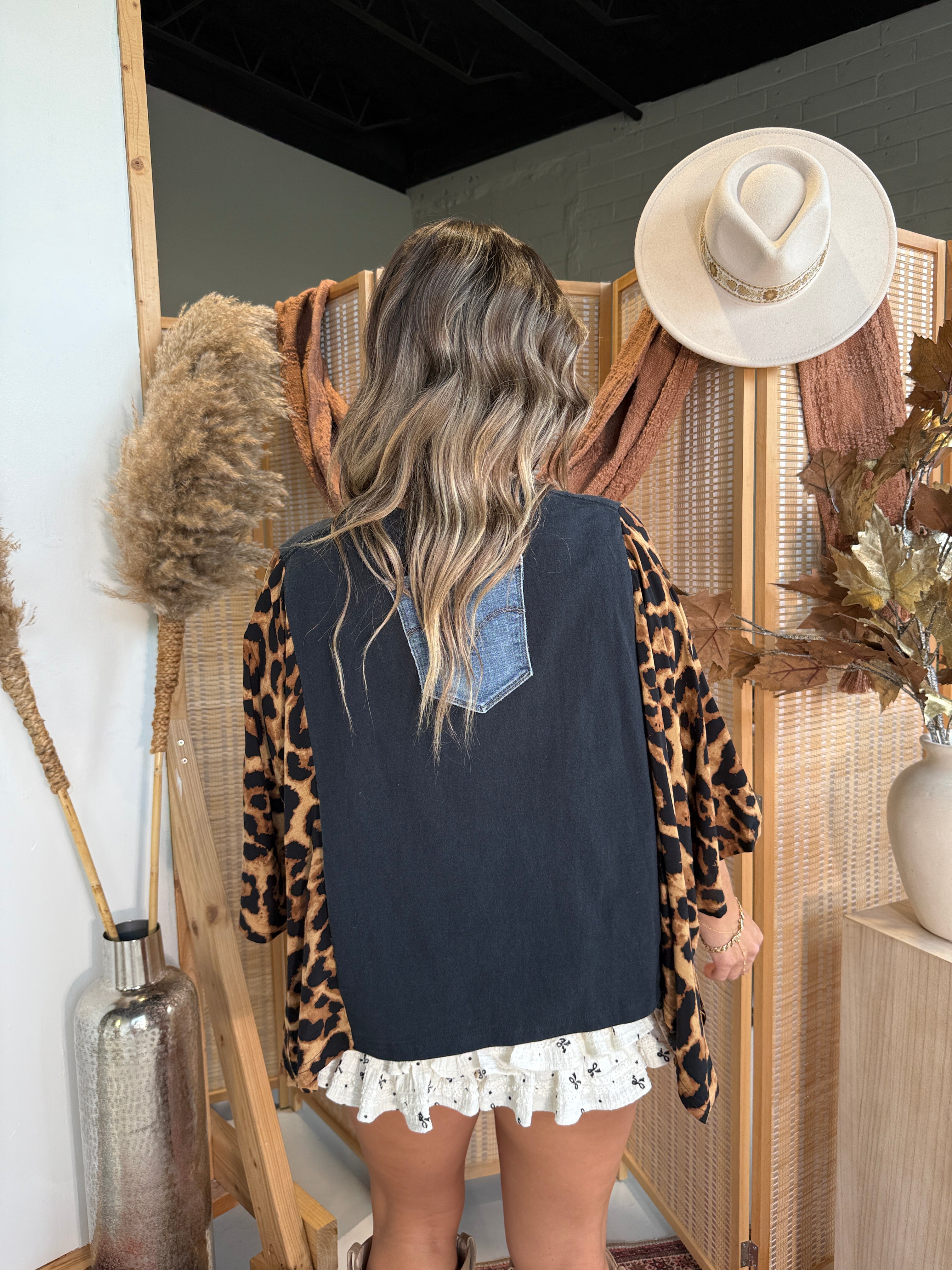 Johnny Cash Mix & Match Tee Black Cheetah