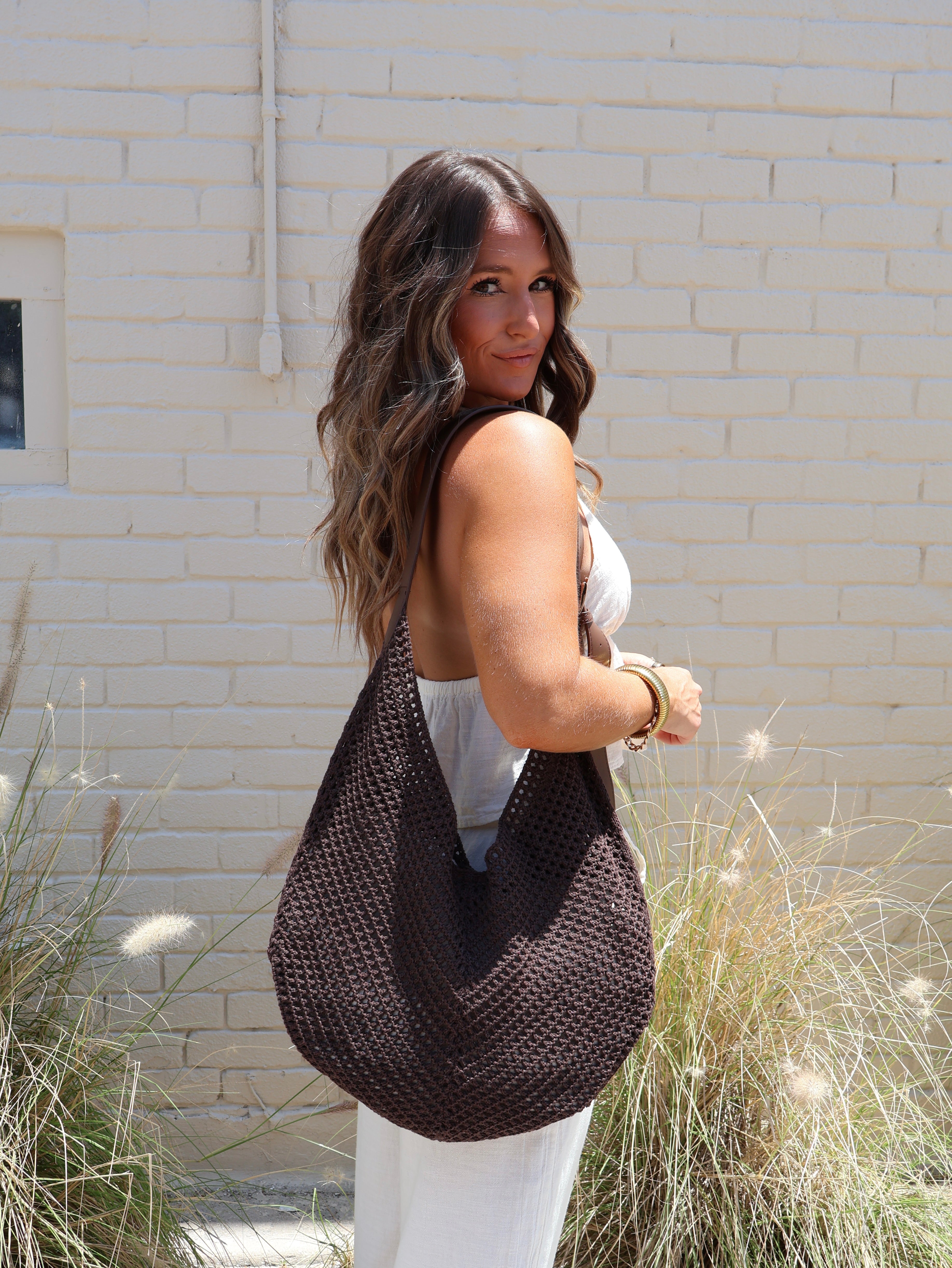 Taylor Crochet Boho Bag Chocolate