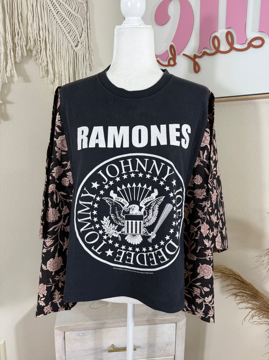 Ramones Mix & Match Tee Black Floral