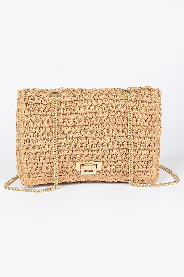 West Palm Straw Chain Clutch