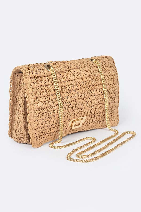West Palm Straw Chain Clutch