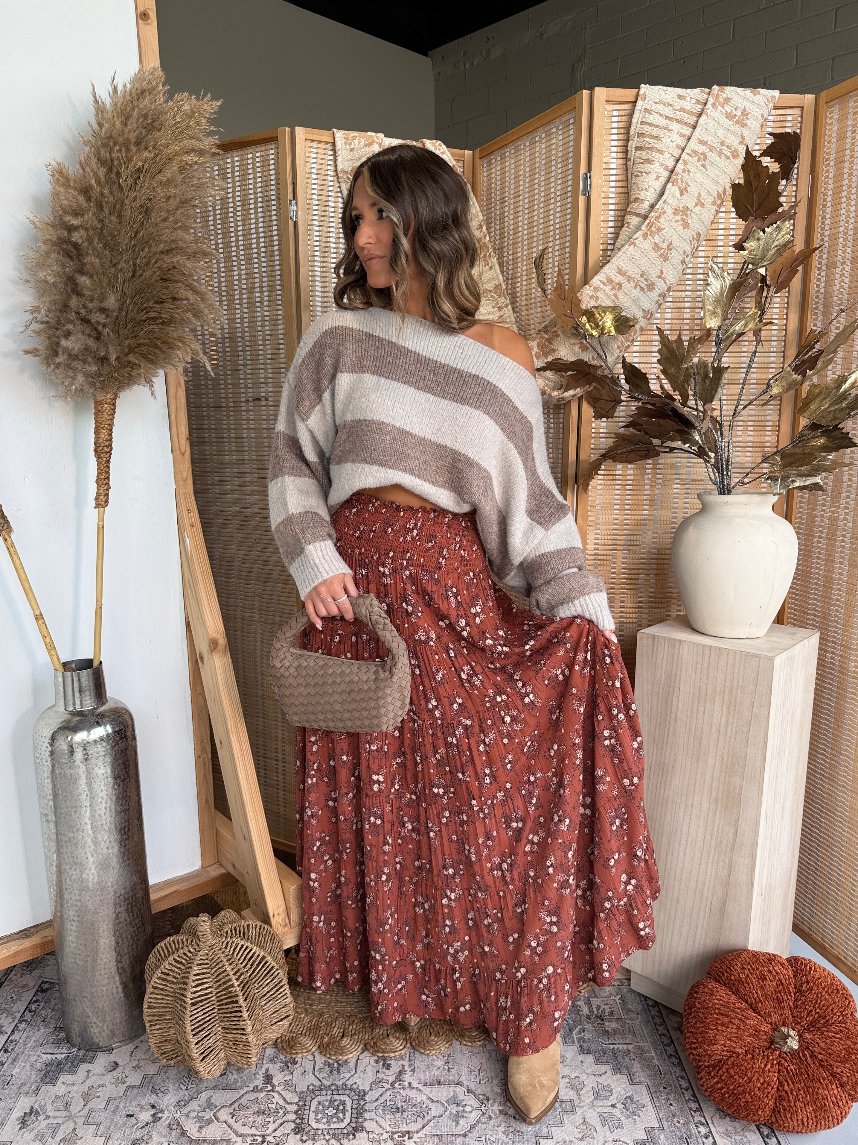 Orchard Trip Striped Sweater Smokey