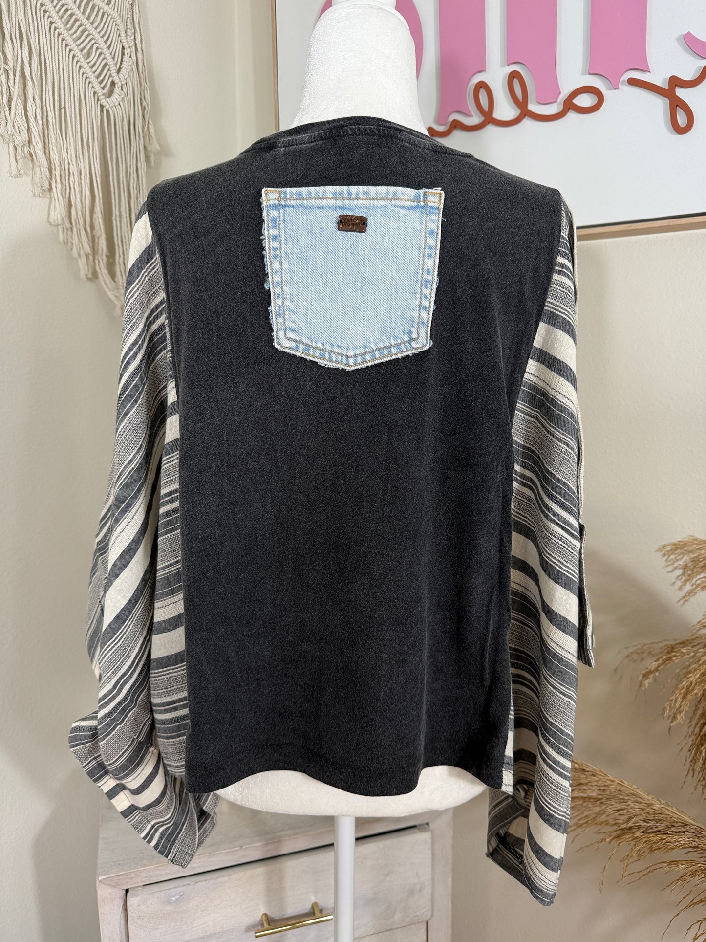 Whitney Mix & Match Tee Grey Stripe