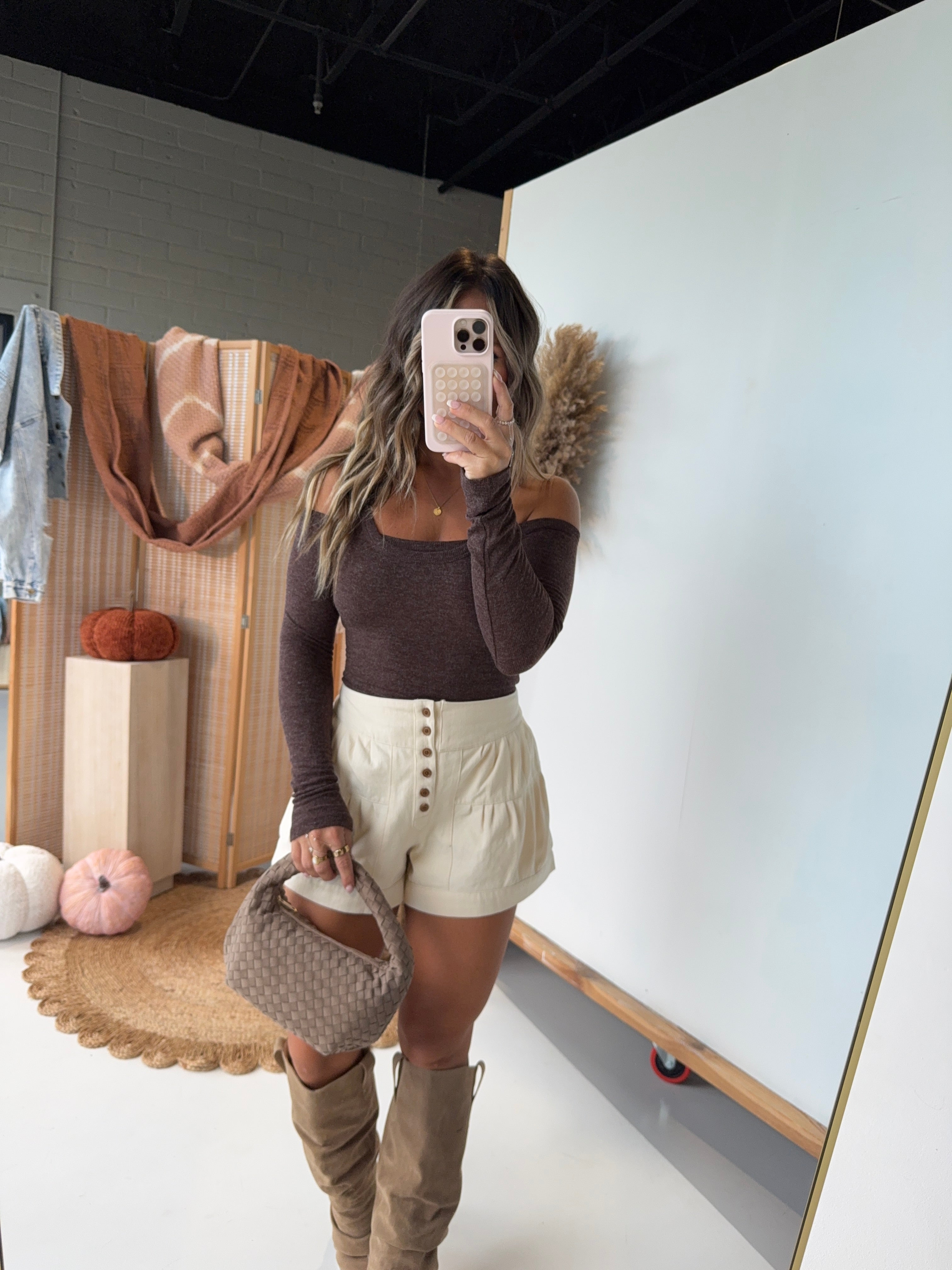 Autumn Air Tiered Shorts Oatmeal