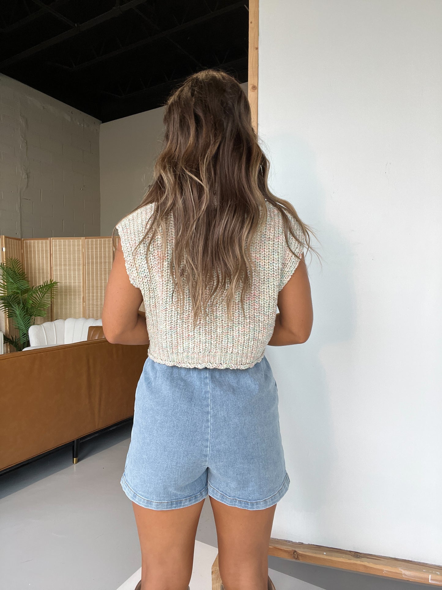 Under the Lights Studded Denim Skort