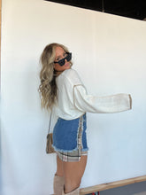 Load image into Gallery viewer, Malina Plaid Mini Denim Skirt
