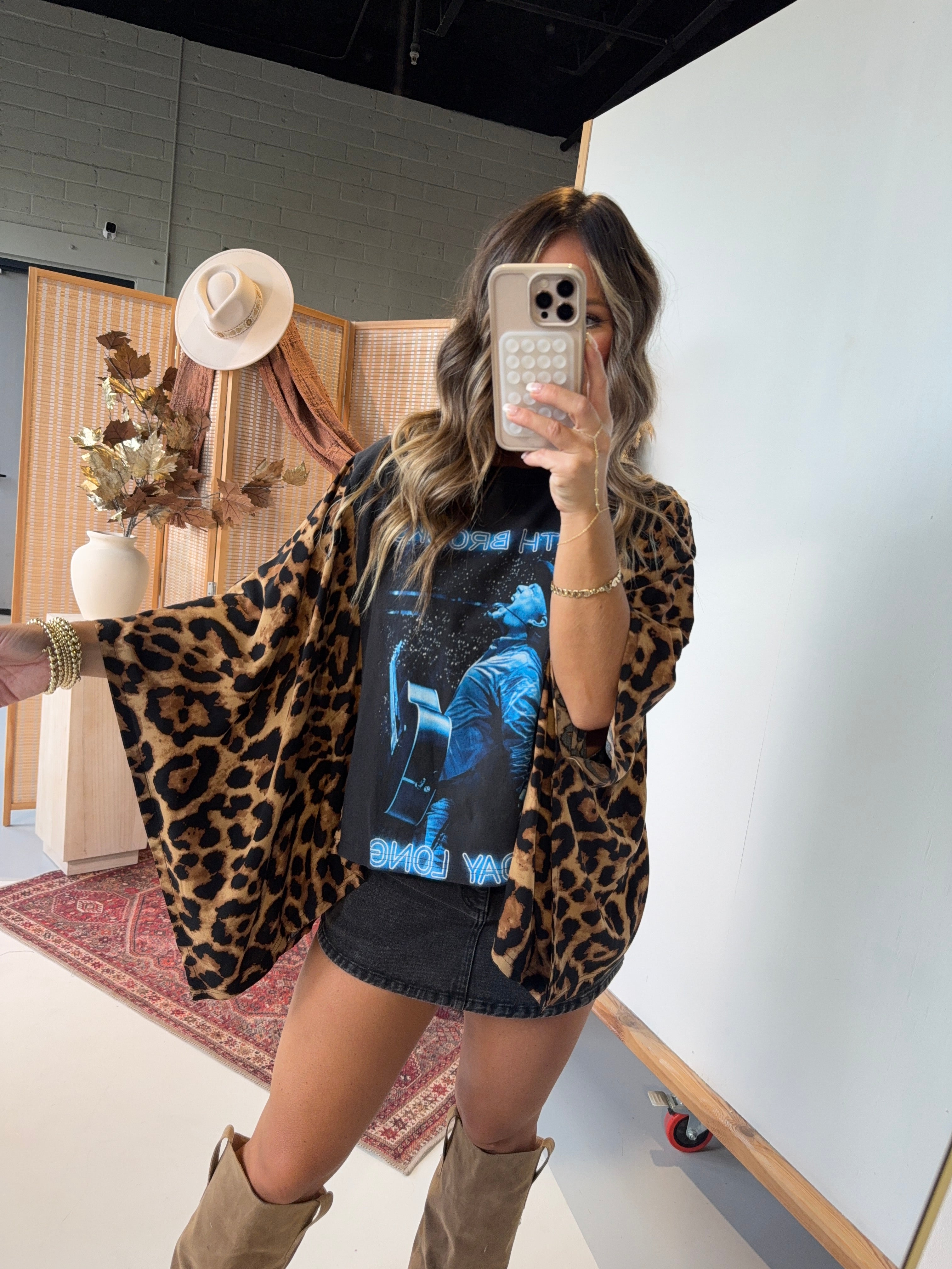 Garth Brooks Mix & Match Tee Black Cheetah