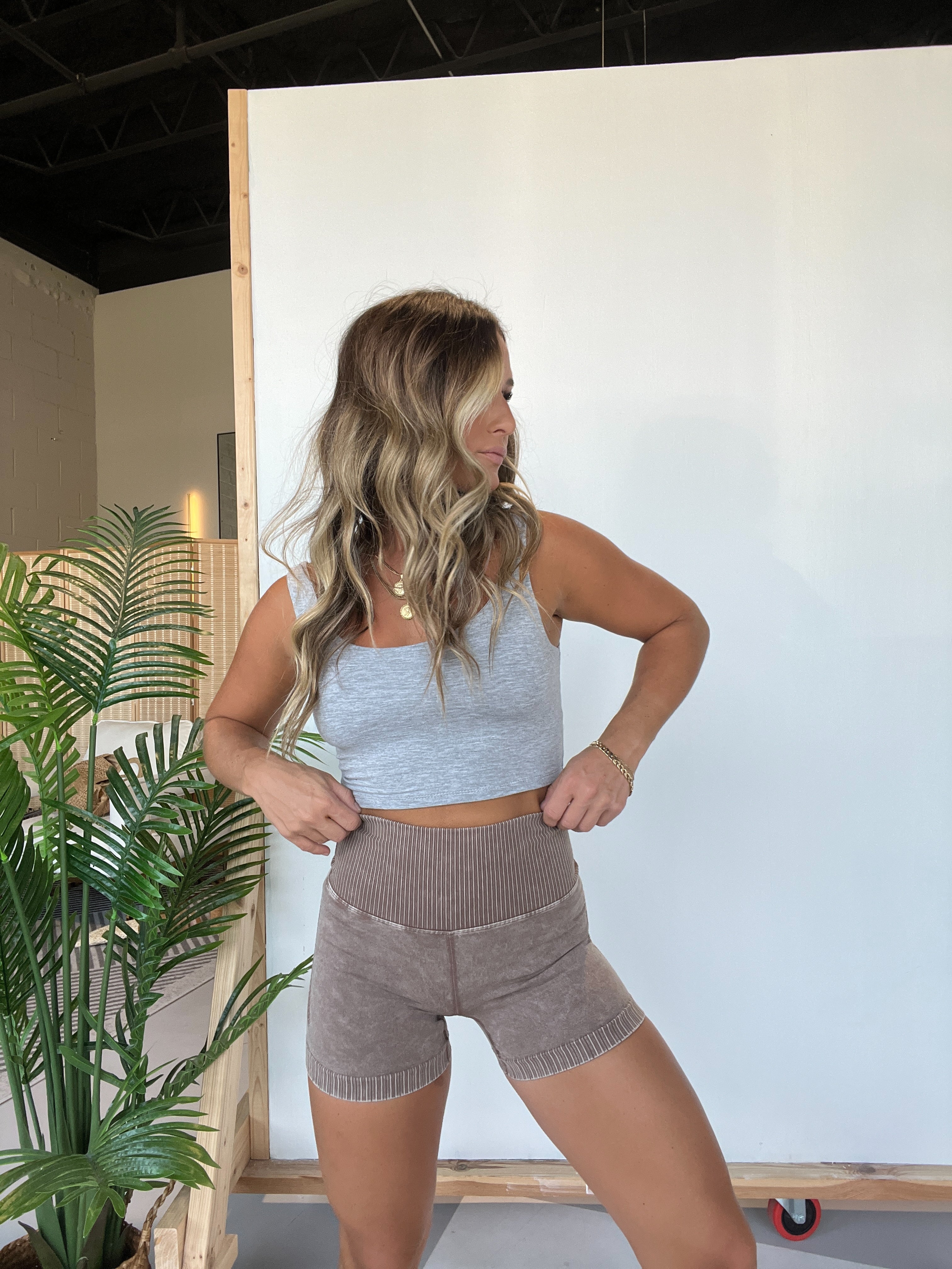 Mocha Level Up Hot Shot Shorts