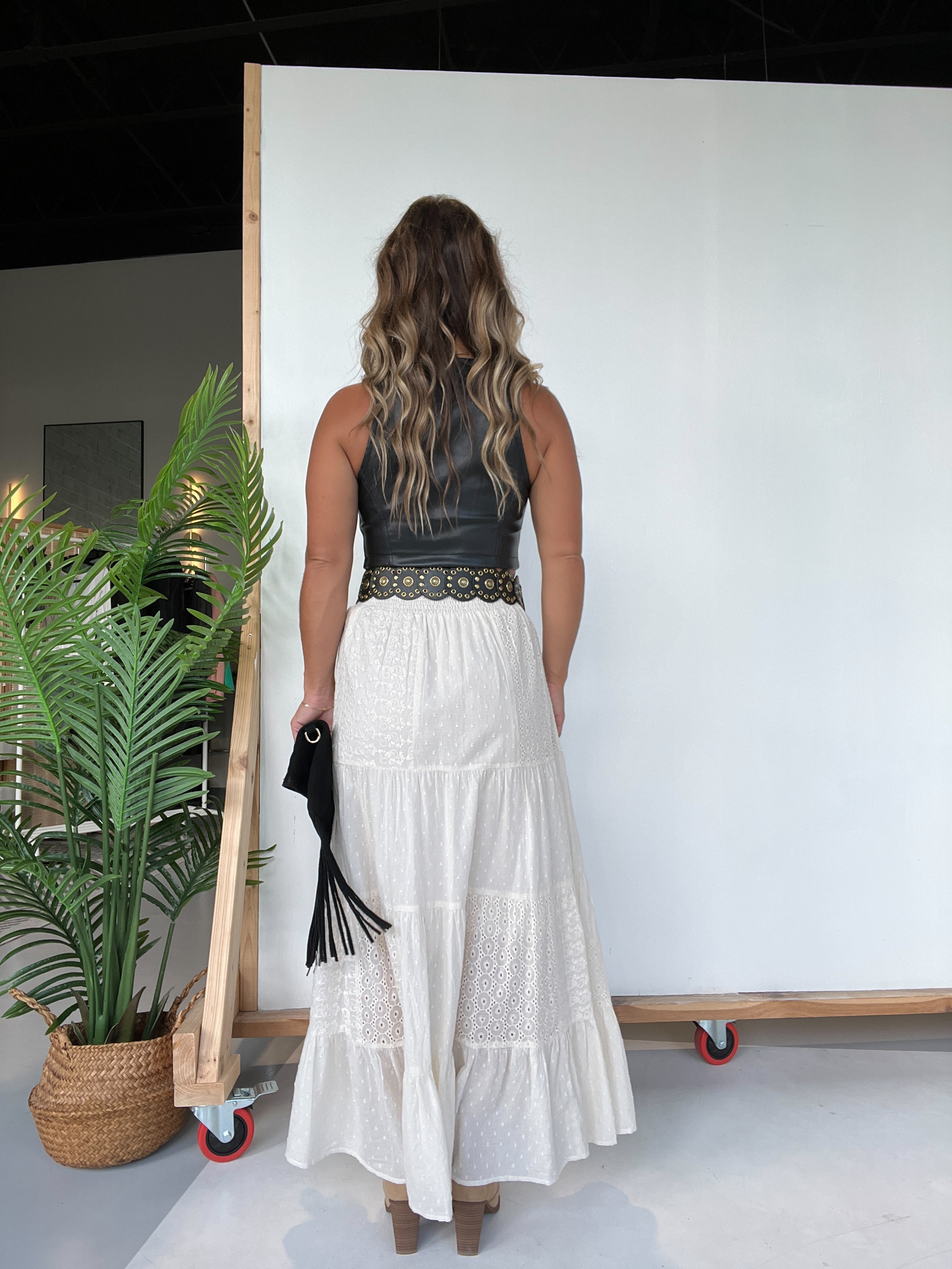 Harvest Patchwork Maxi Skirt Natural