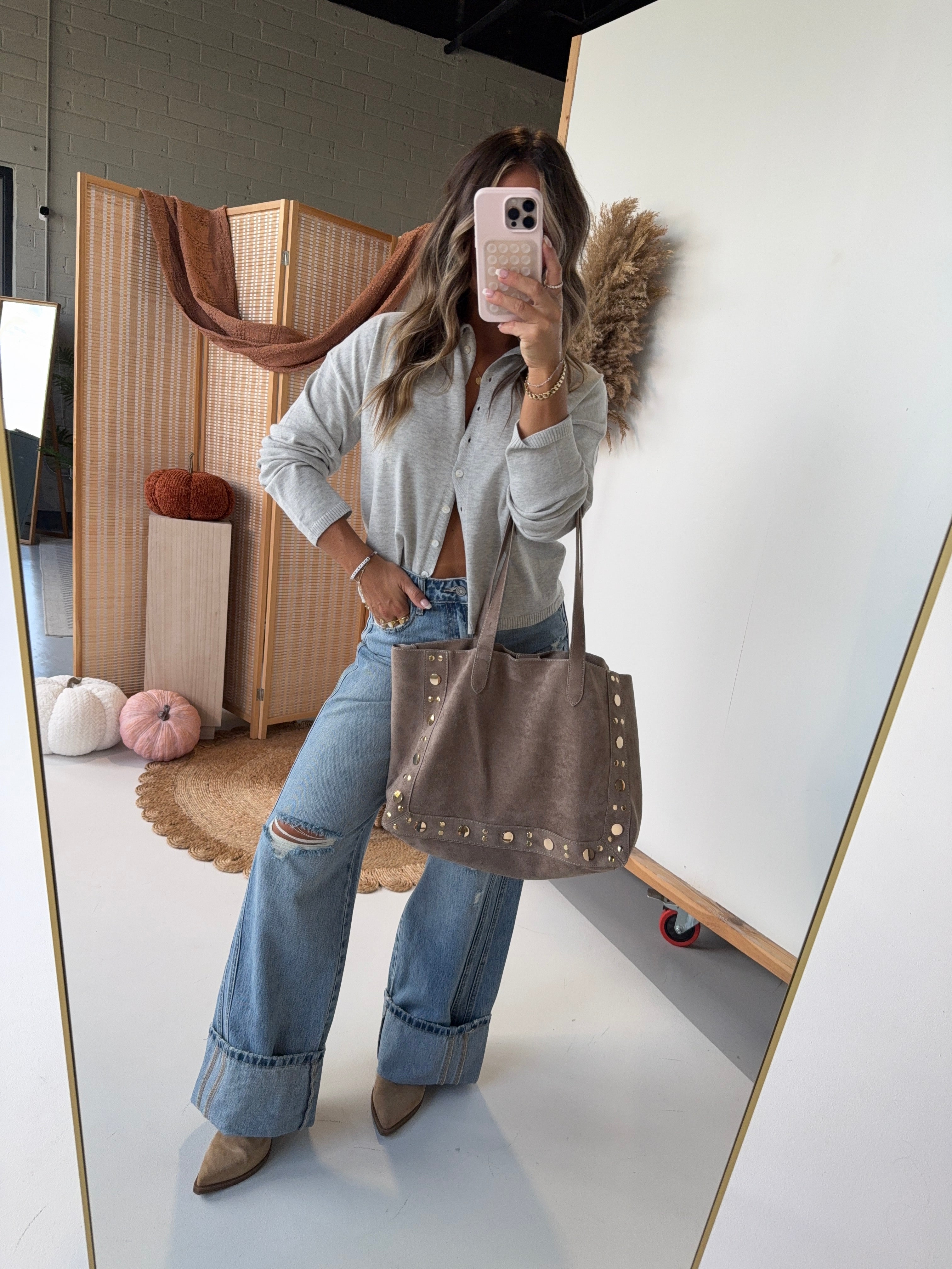 Nori High Waisted Cuff Jeans Medium Light