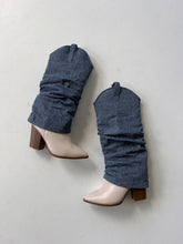 Load image into Gallery viewer, Blue Denim Fold Over Boots
