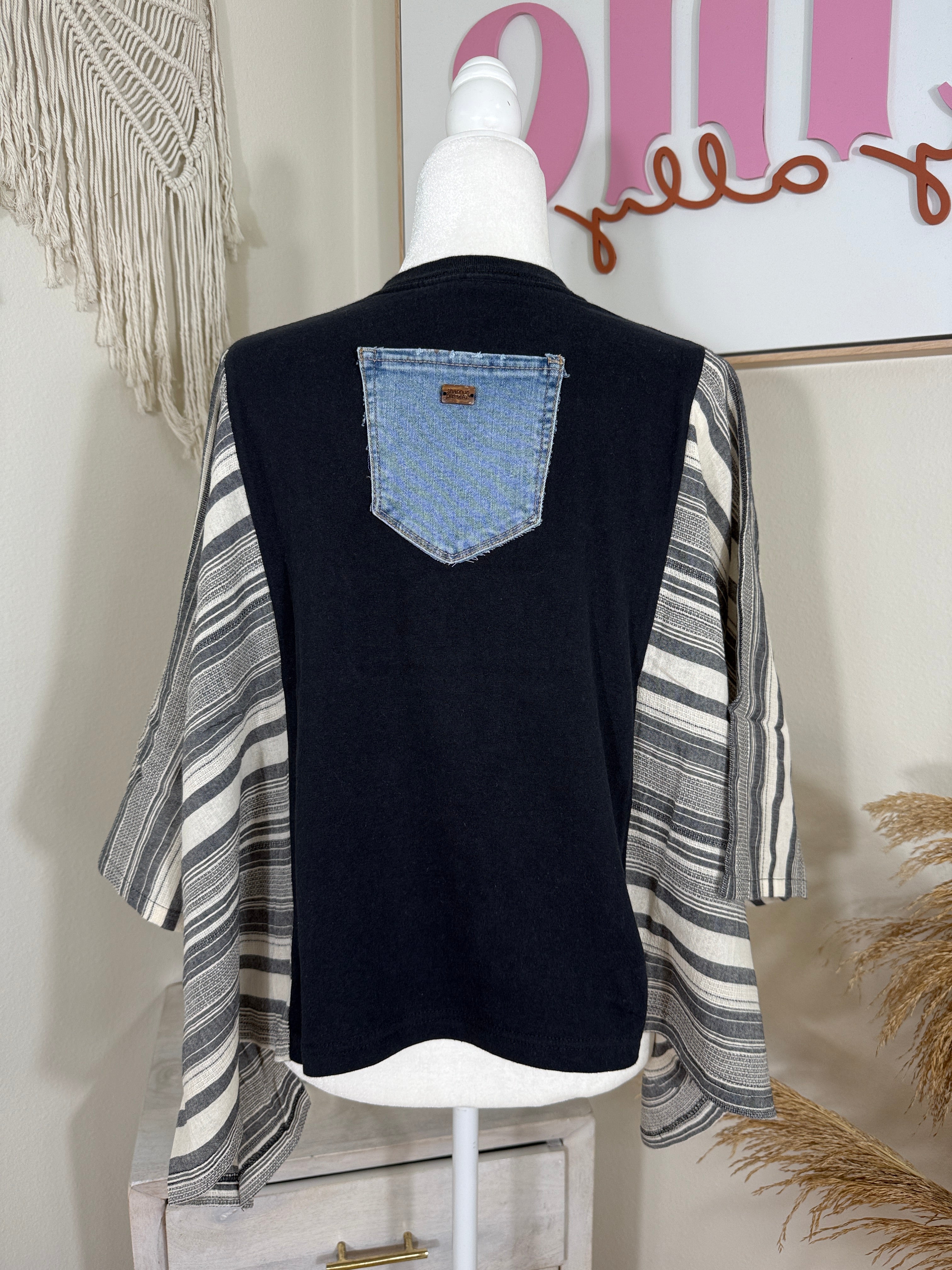 Whitney Houston Mix & Match Tee Black Stripe