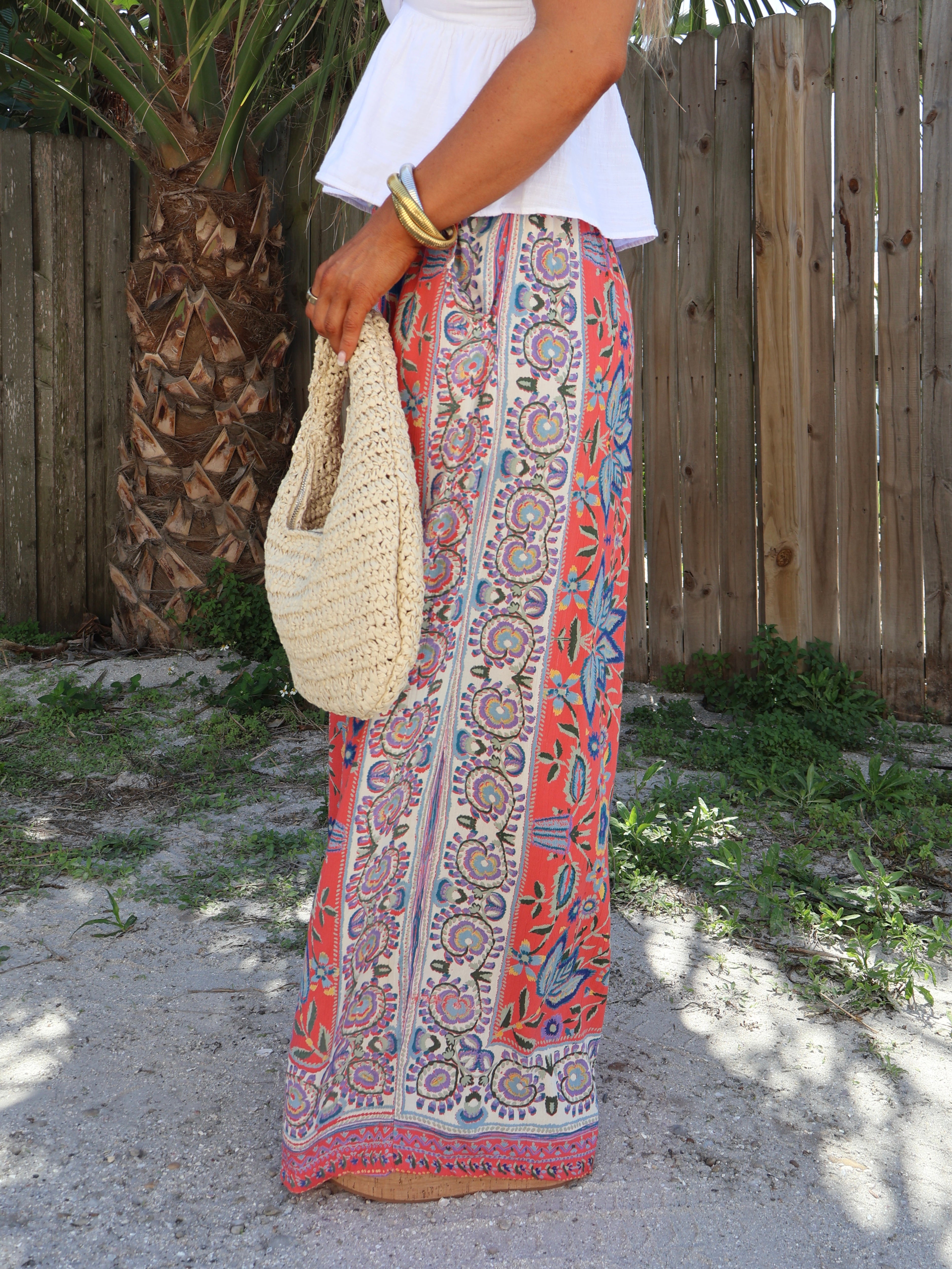 Freshly Picked Boho Pants Red Multi
