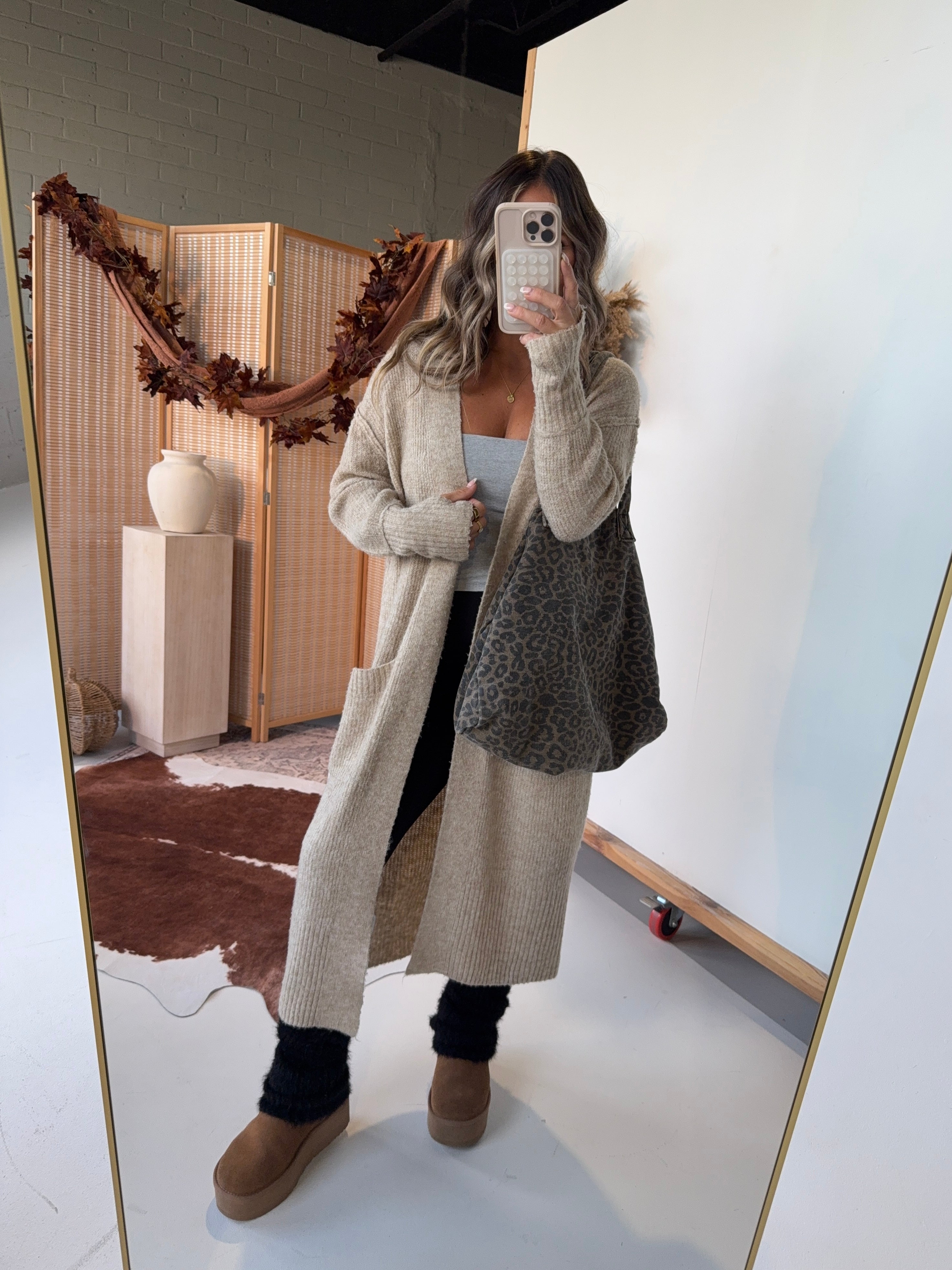 Winter Day Long Cardigan Oatmeal