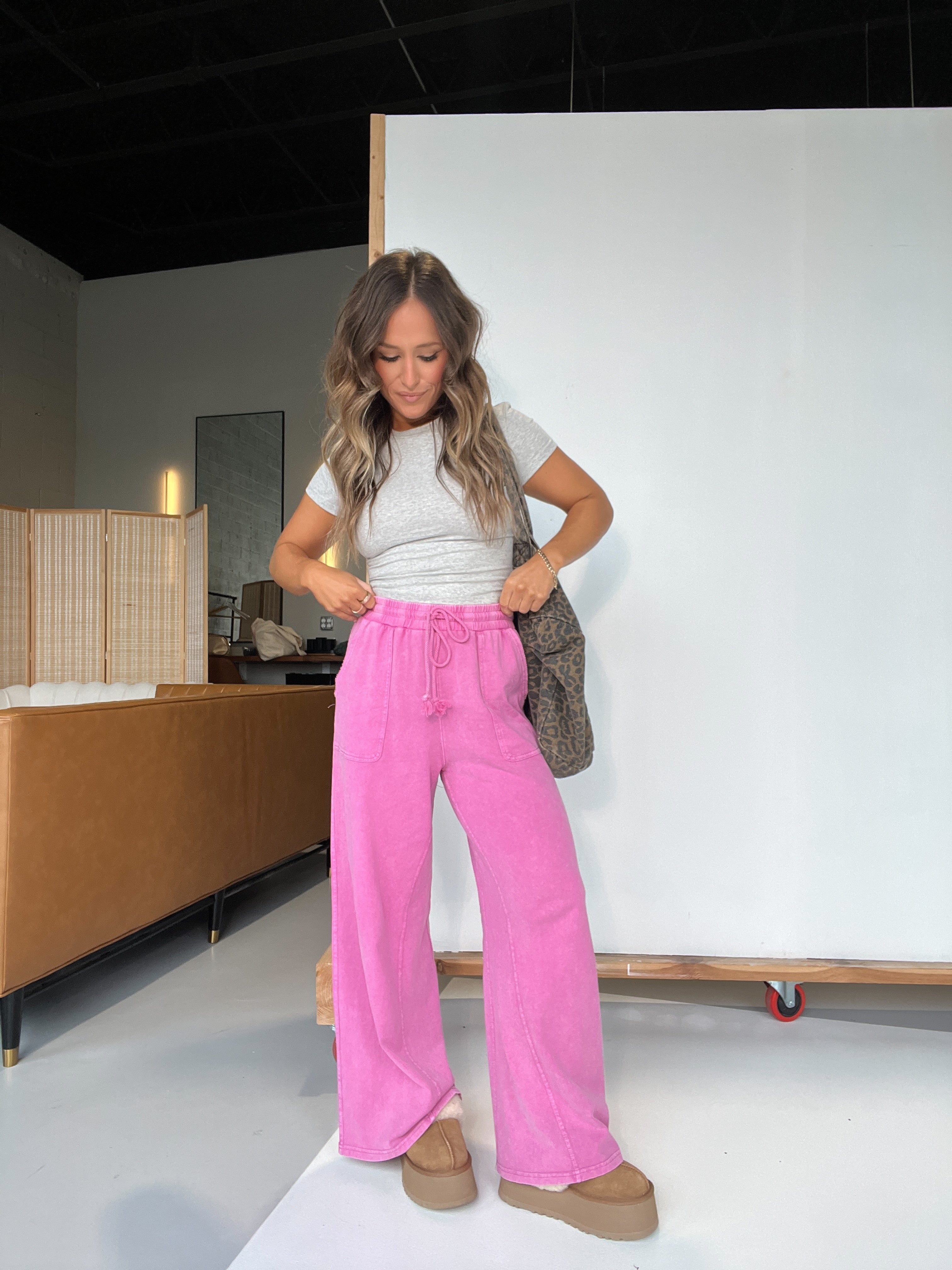 Bloome Wide Leg Pants Carnation