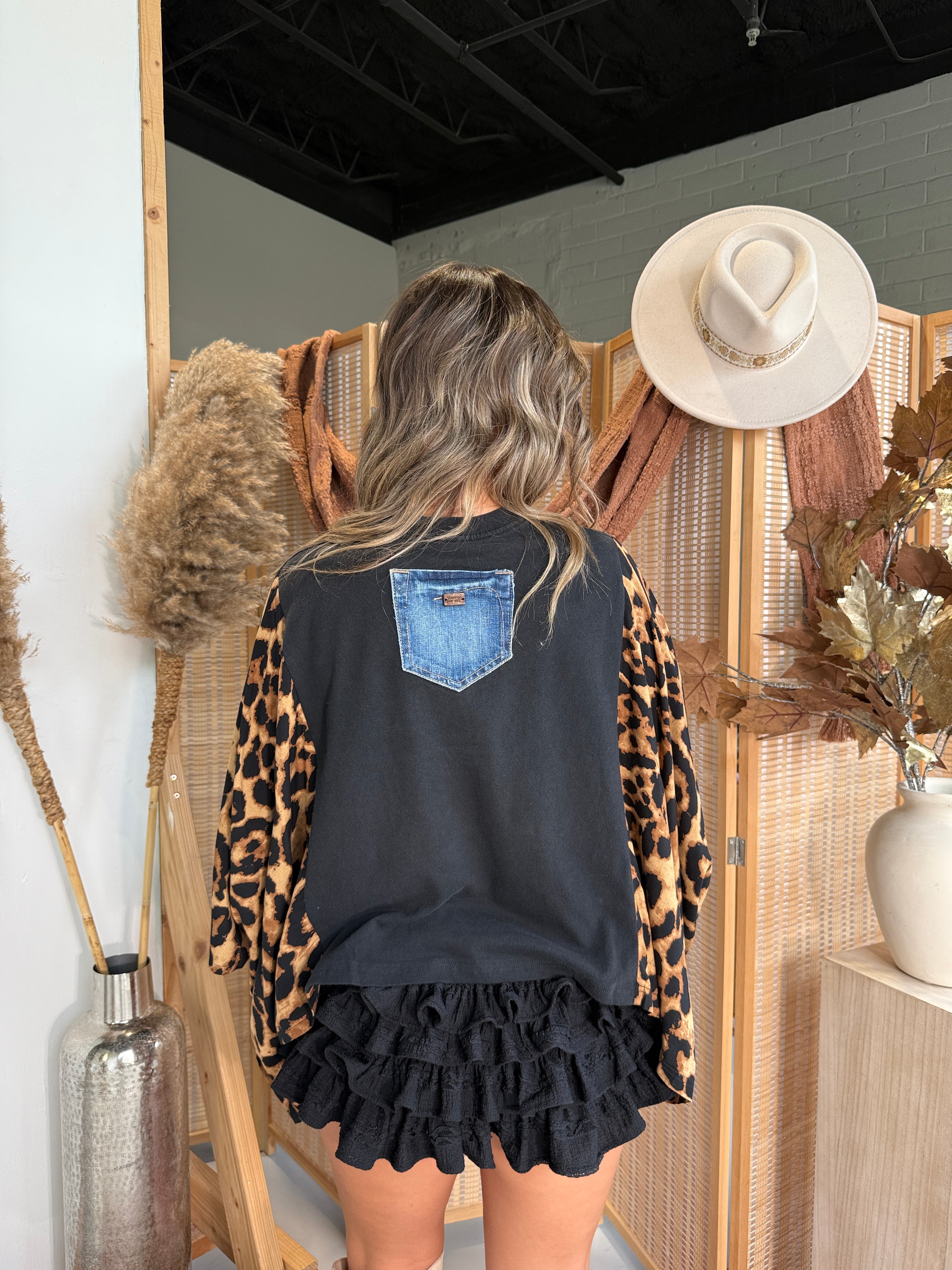 Johnny Cash Mix & Match Tee Black Cheetah