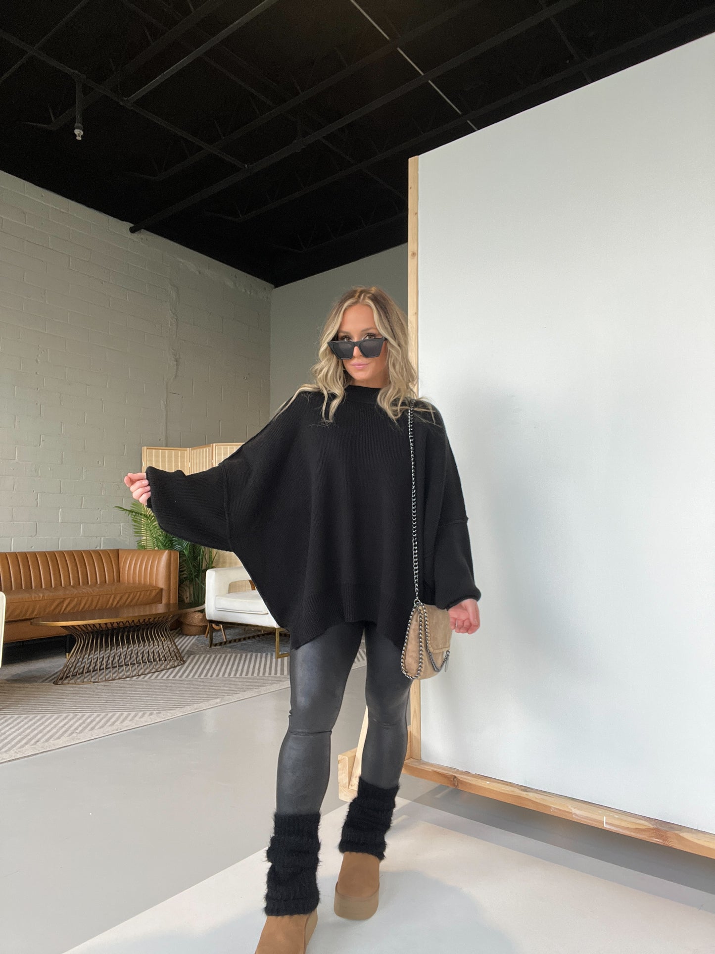 Promise Me Oversized Sweater Black