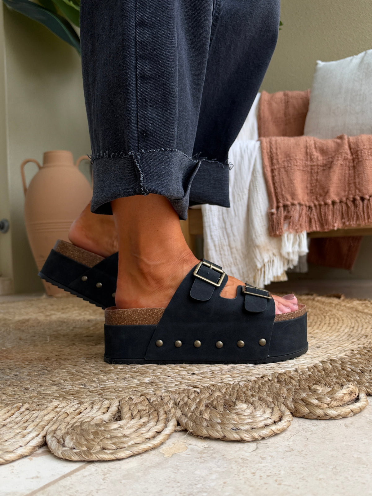 Impala Platform Slides Black