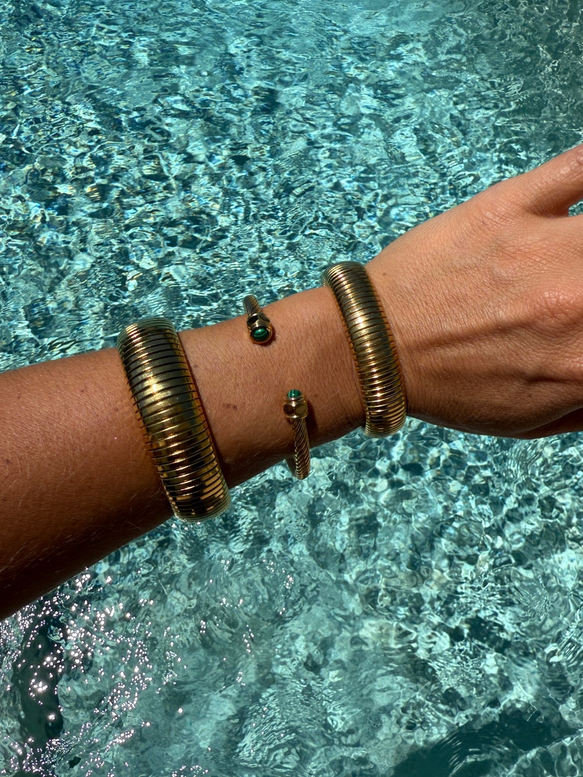 Vail Braided 18K Gold Bangle