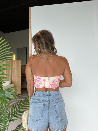 Saratoga Corset Top Blush Pink