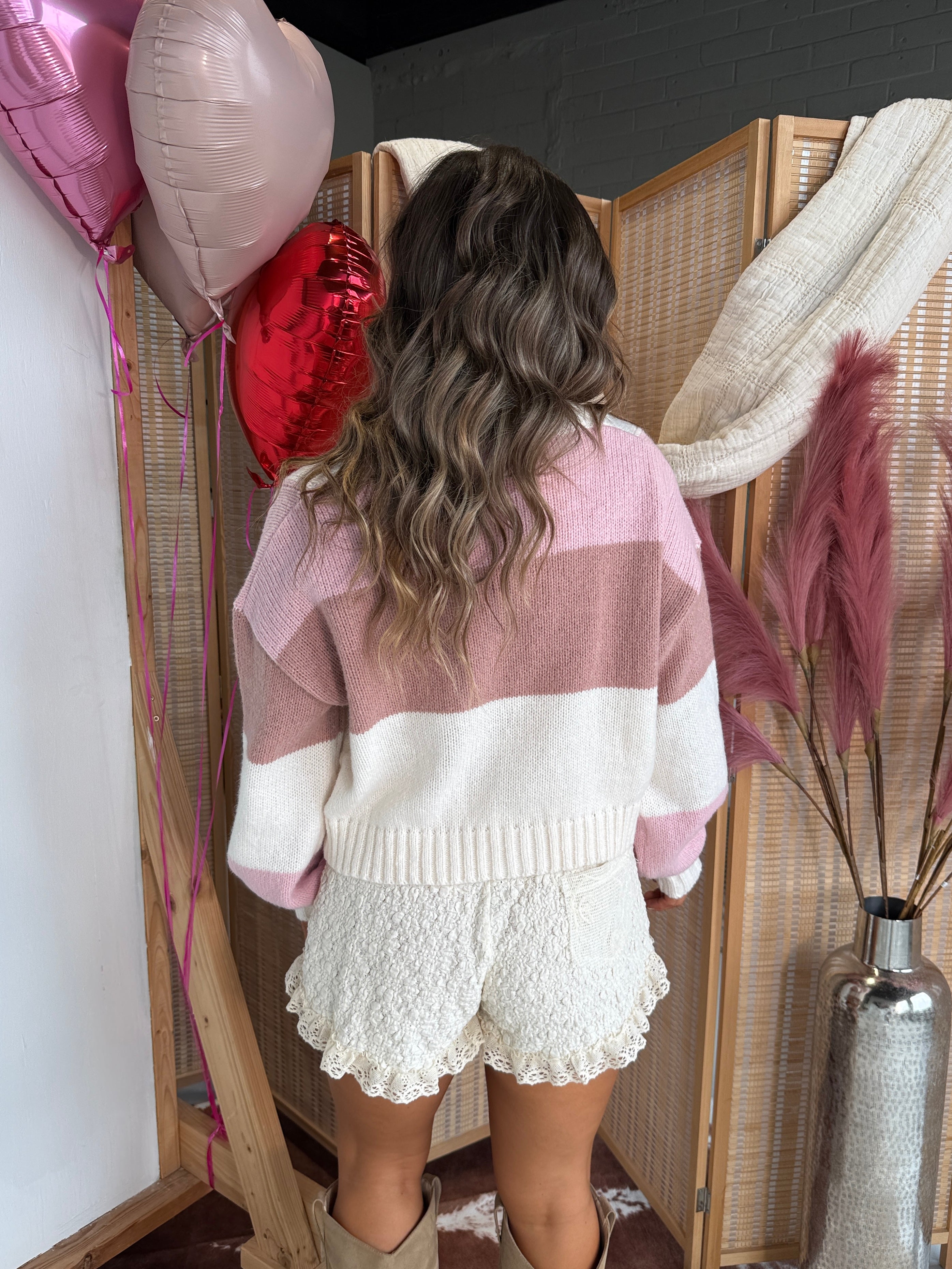 Adore You Checkered Cardigan Mauve
