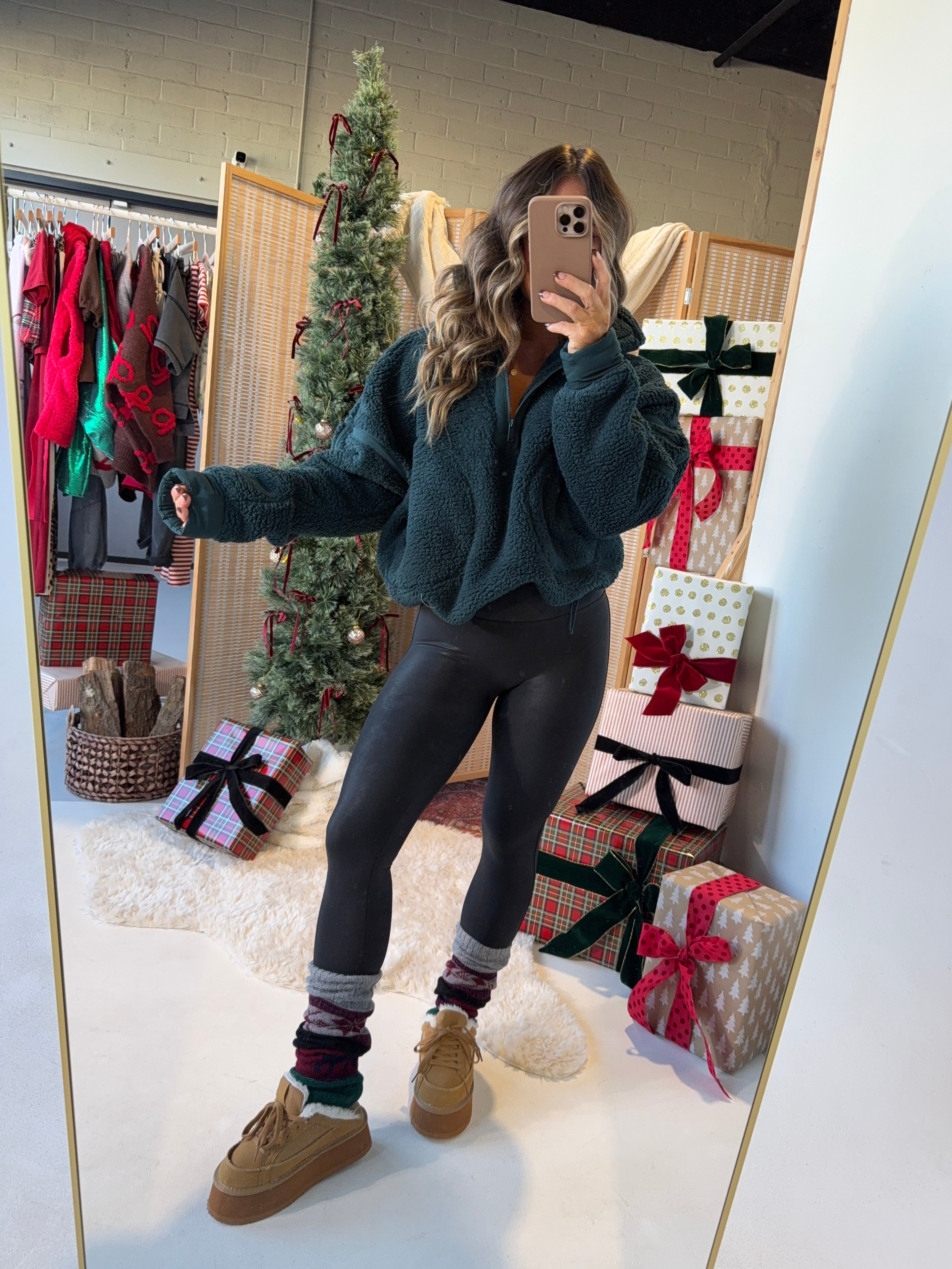 Nordic Snowflake Leg Warmers Hunter