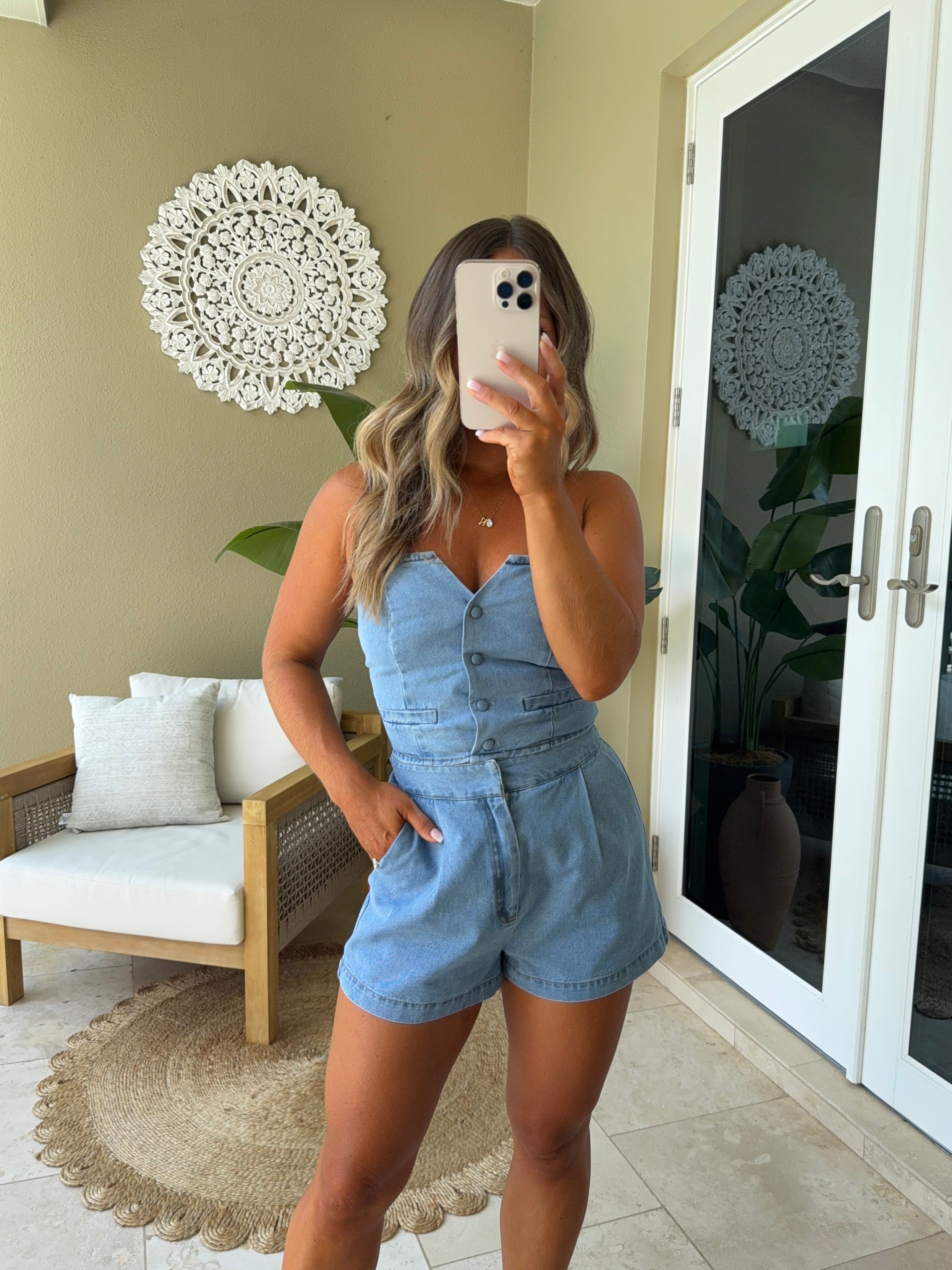 Forever Yours Shorts Set Denim