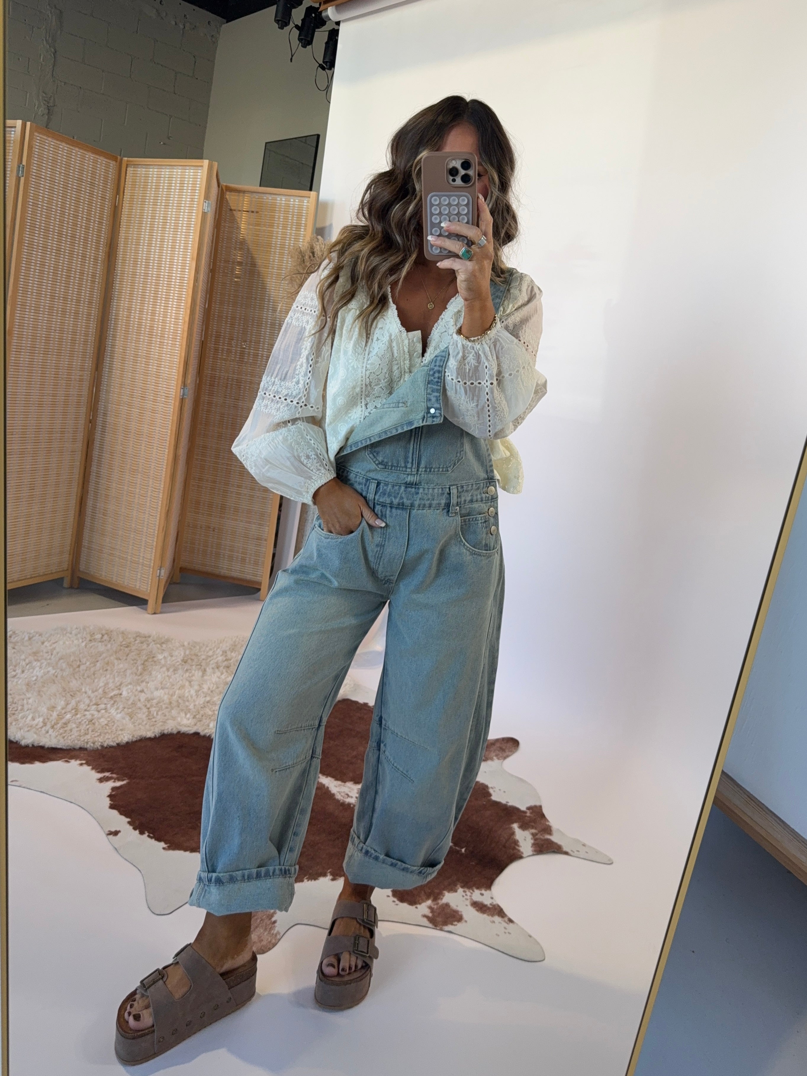 Gracie Barrel Overalls Denim