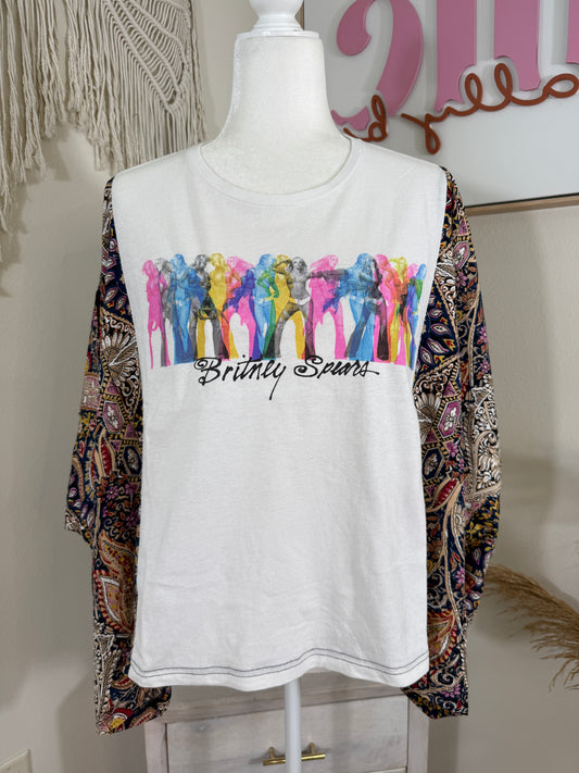 Britney Spears Mix & Match Tee White Floral