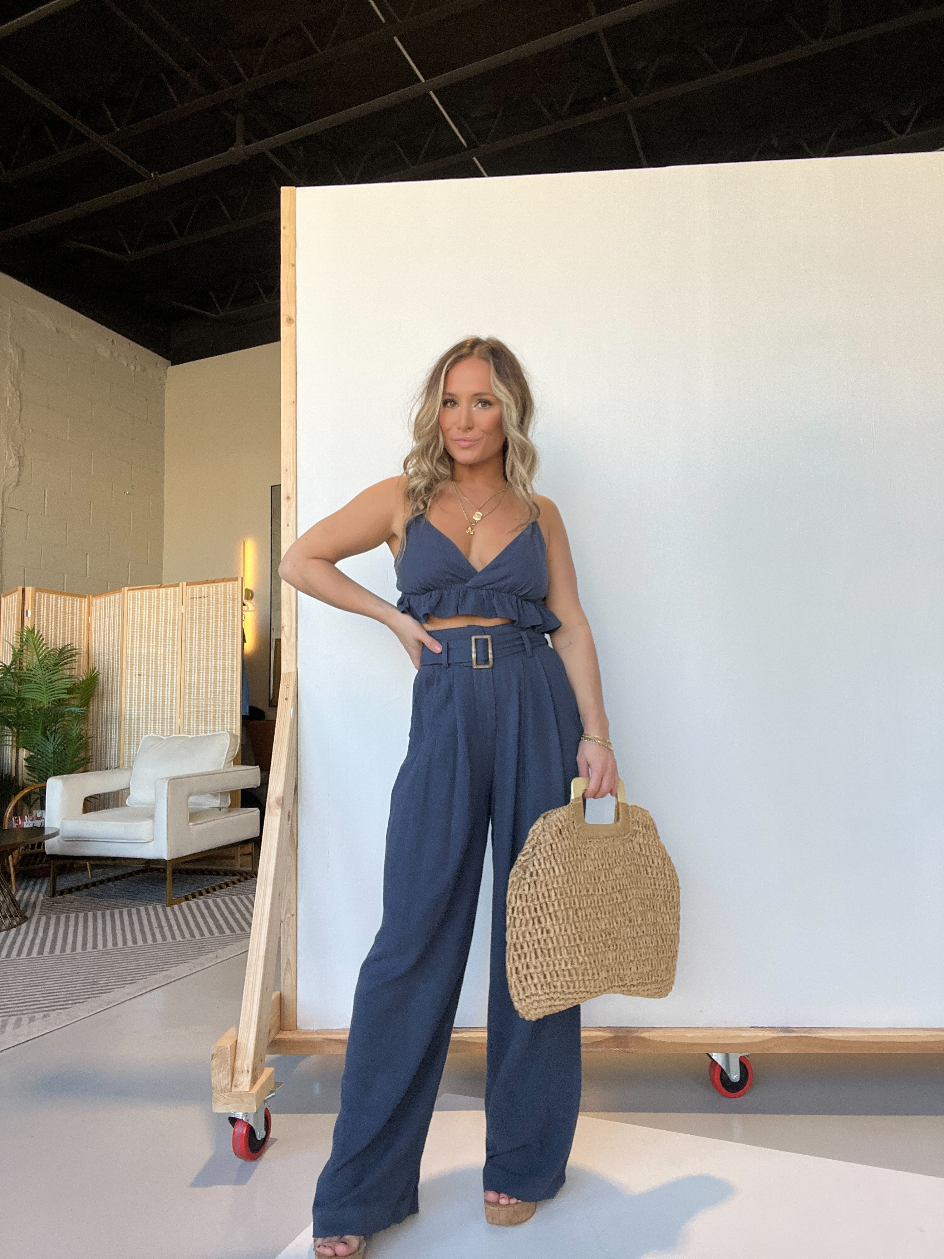 Arabella Woven Set Navy