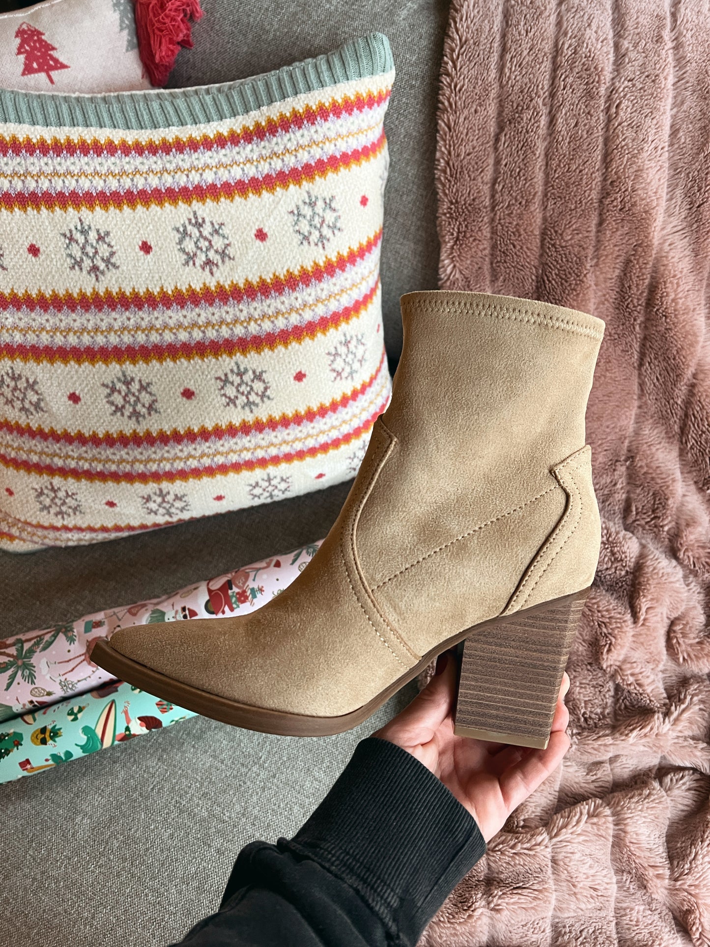 Rachell Cowboy Inspired Booties Natural