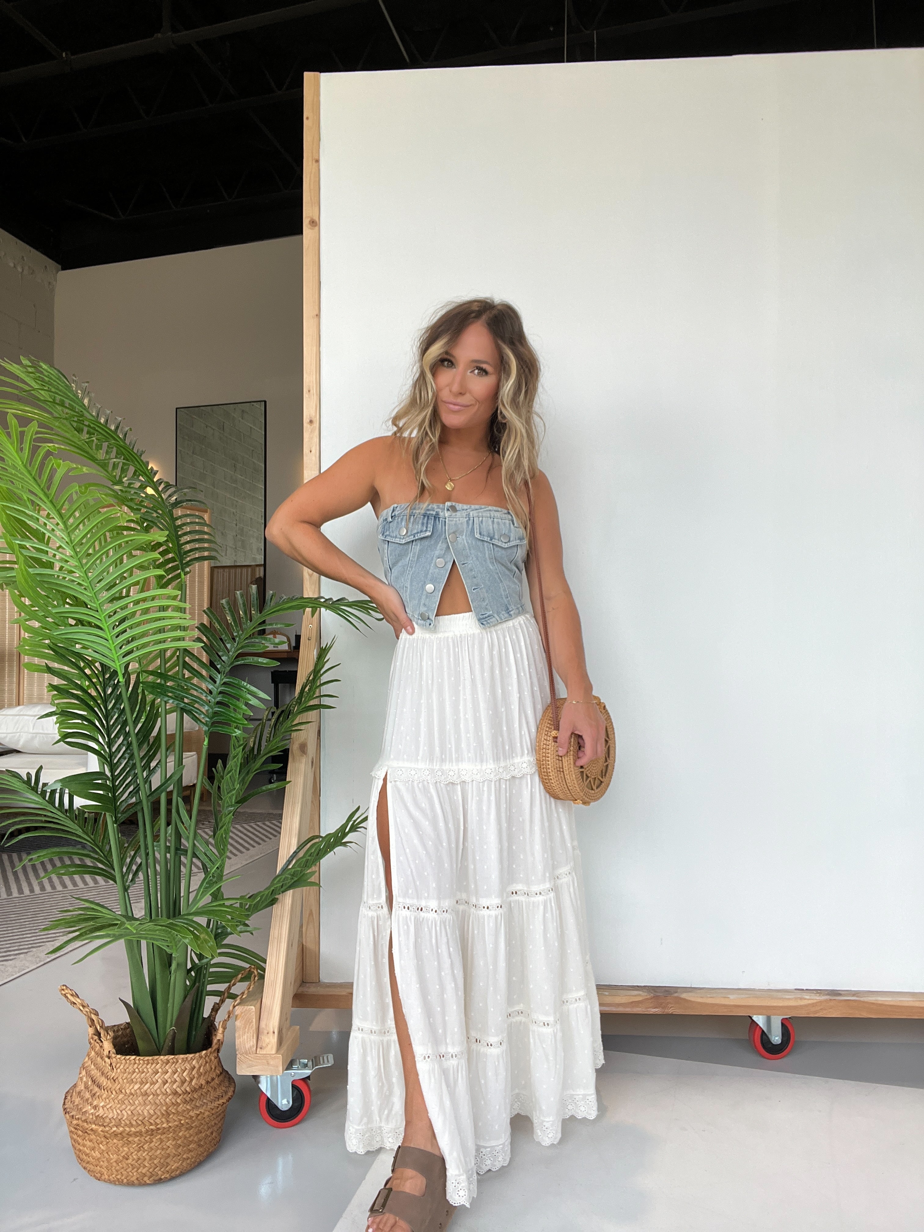Make Waves Maxi Skirt Ivory