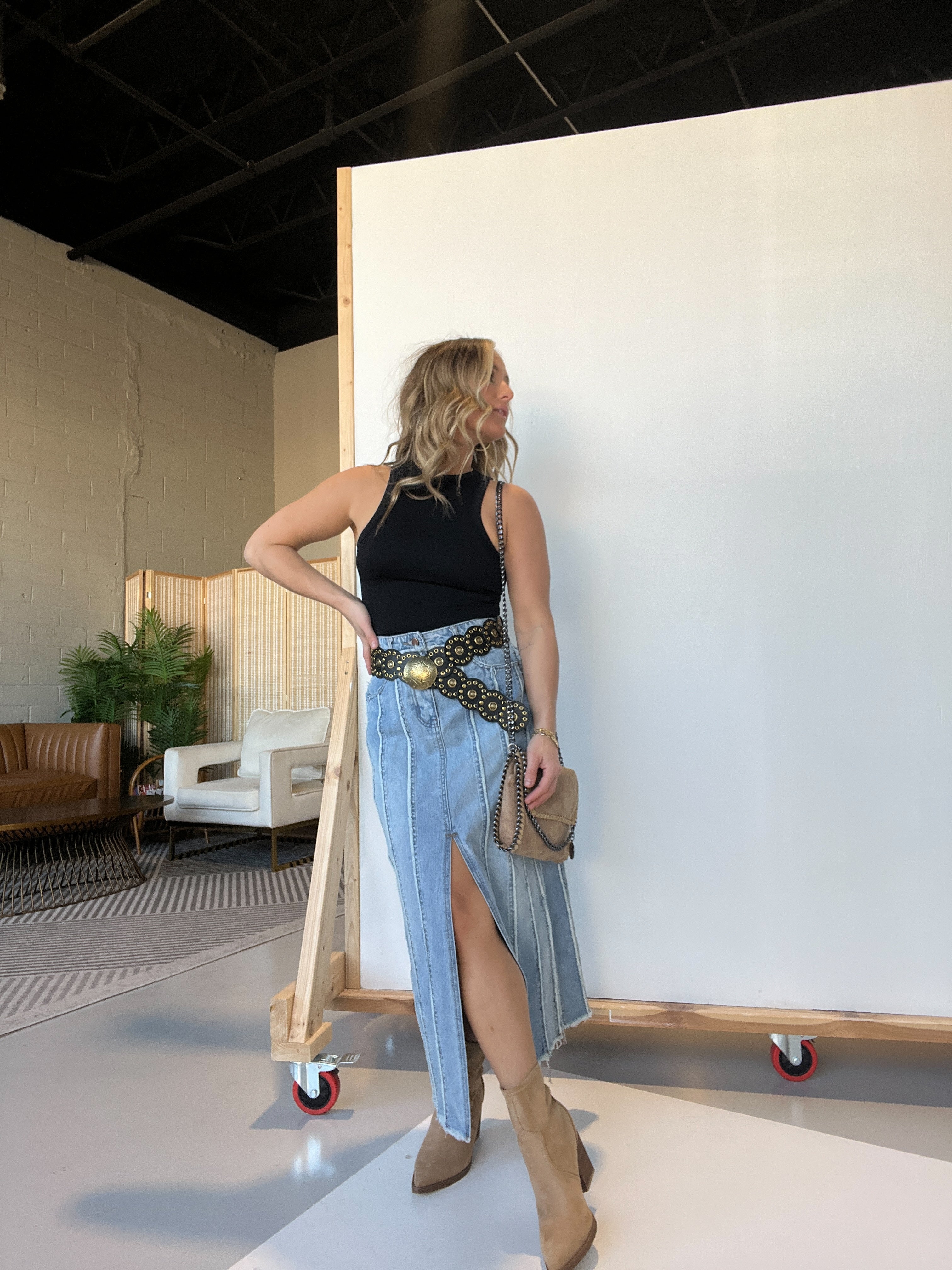 Chrishelle Maxi Denim Skirt