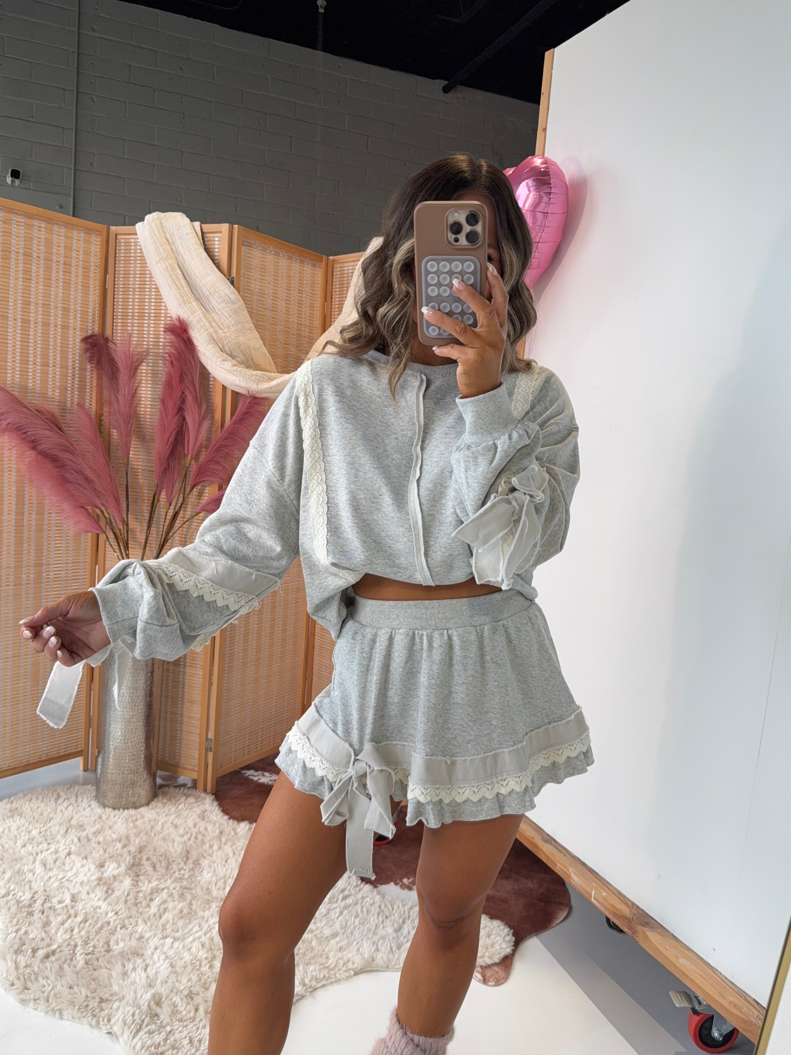 Ribbon Racing Lounge Set Heather Grey