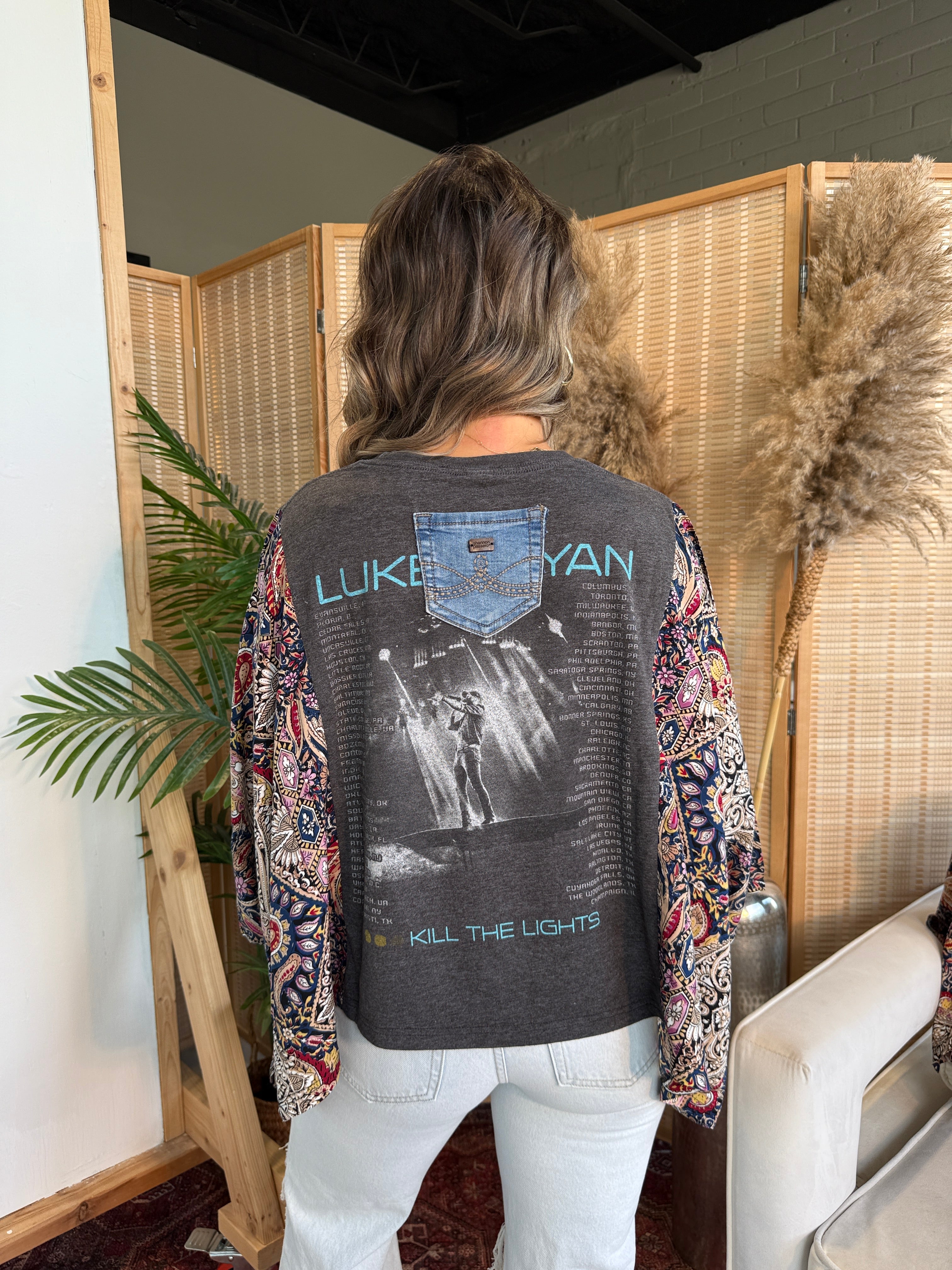 Luke Bryan Mix & Match Tee Grey Floral