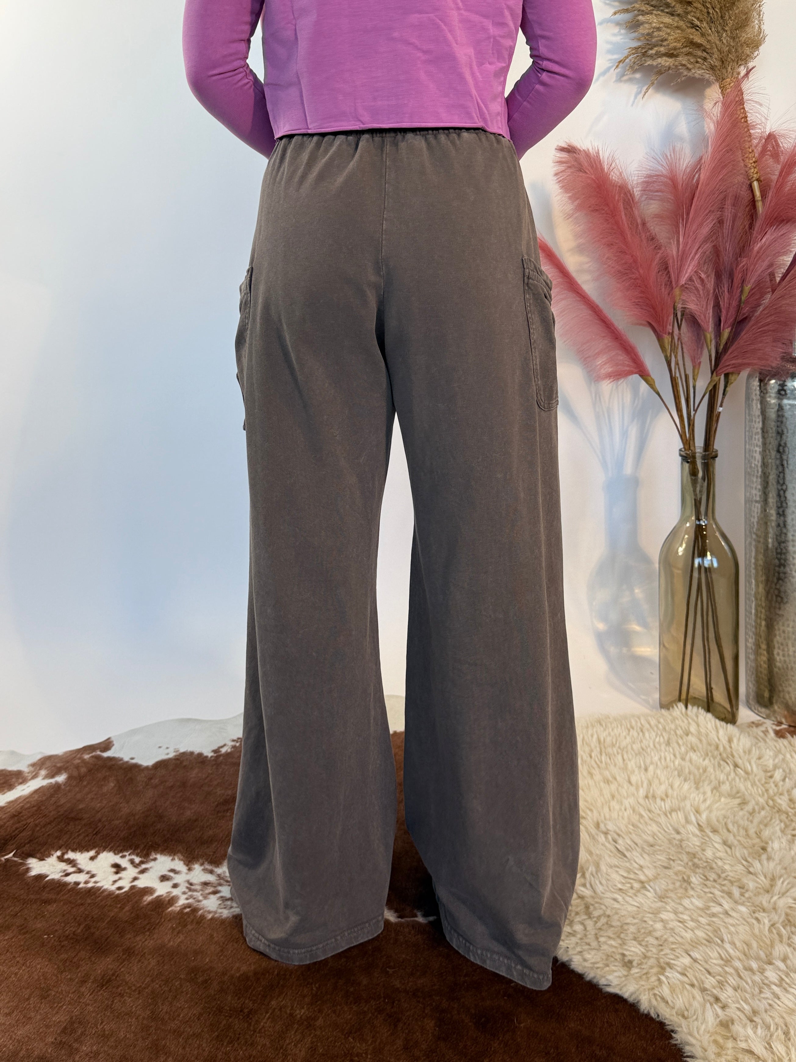 Full Bloom Washed Lounge Pants Espresso