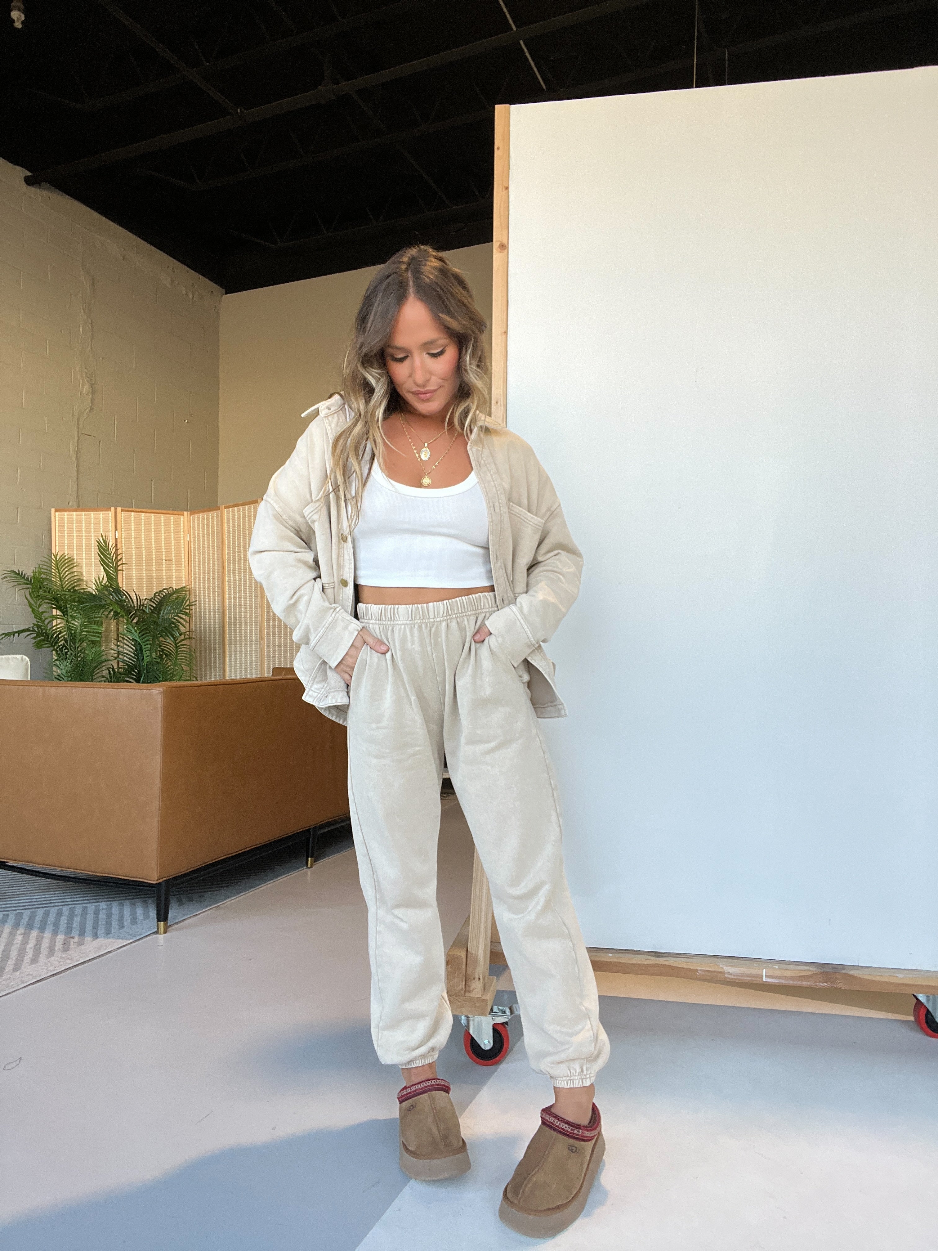 Night Before Sweat Pants Beige