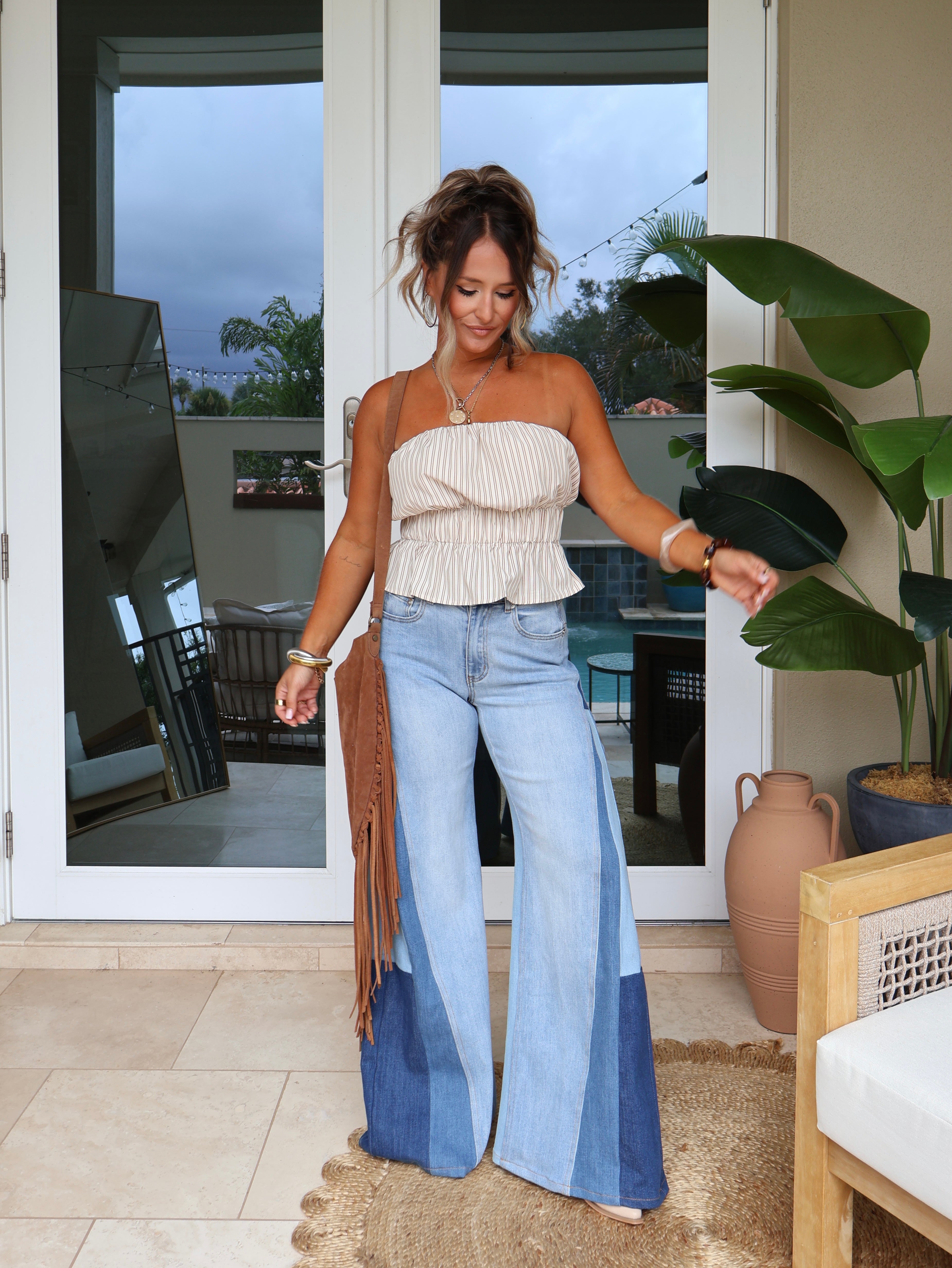 Josephine Color Block Flare Jeans