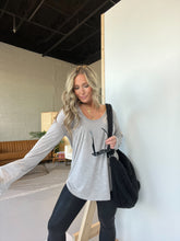 Load image into Gallery viewer, Left Out Long Sleeve Slub Top Grey
