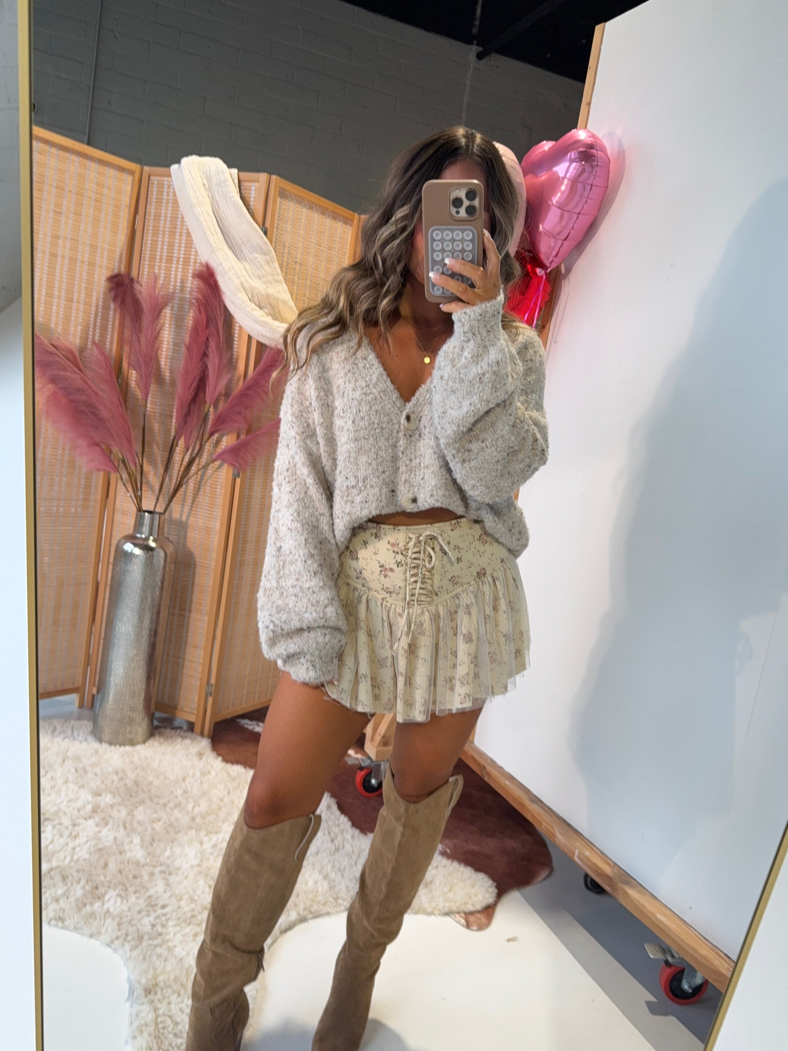 Kiss & Tell Knit Cardigan Oatmeal