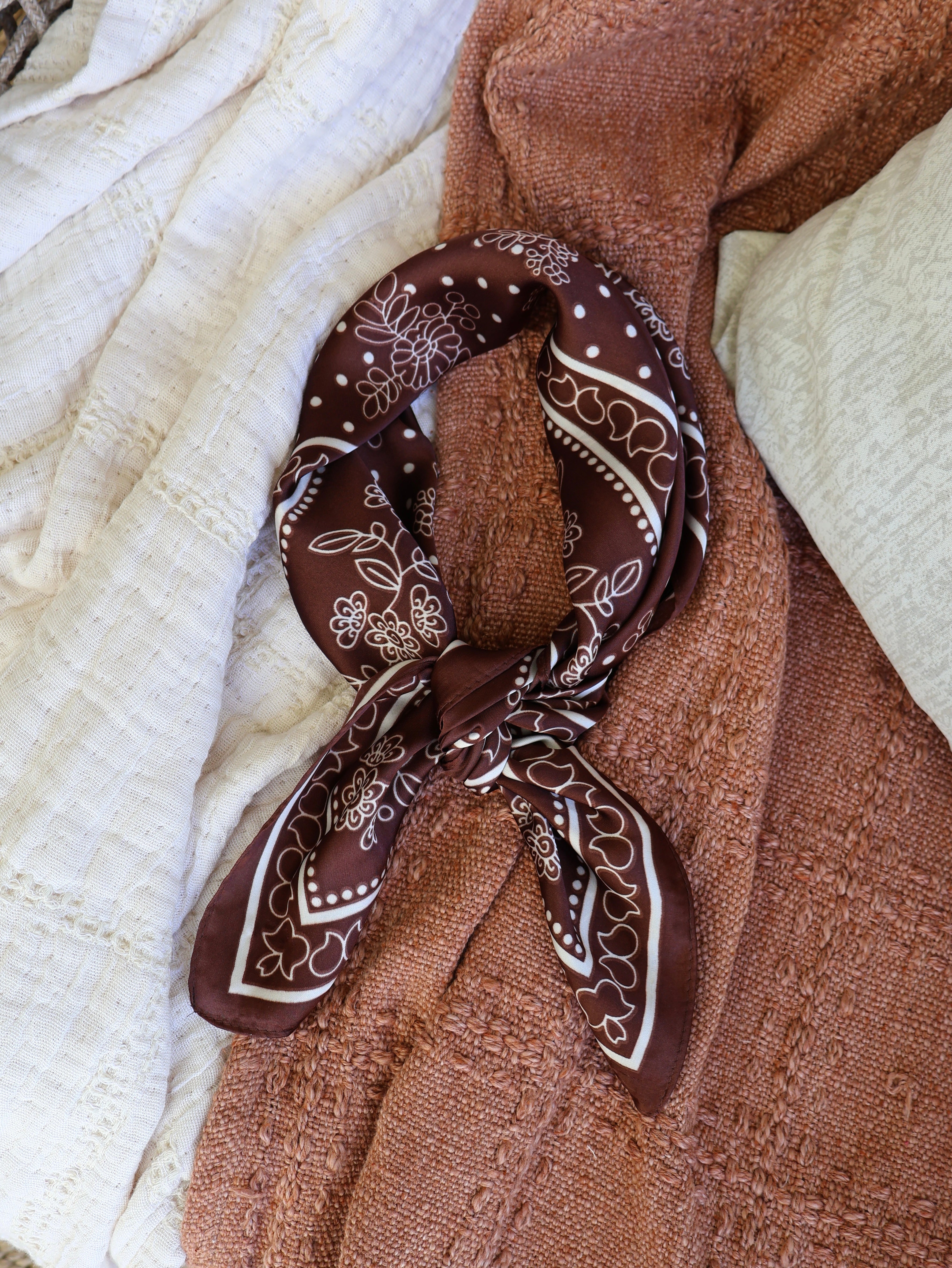 Bohemian Muse Scarf Brown Floral
