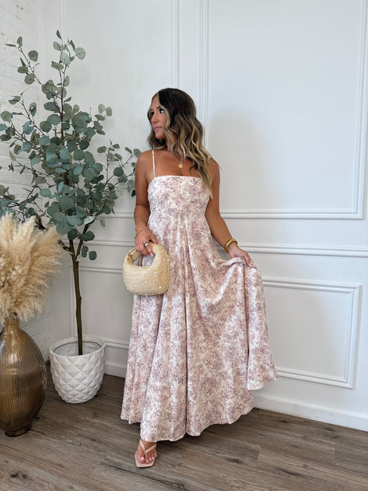 Bloom For You Floral Maxi Dress Light Blush