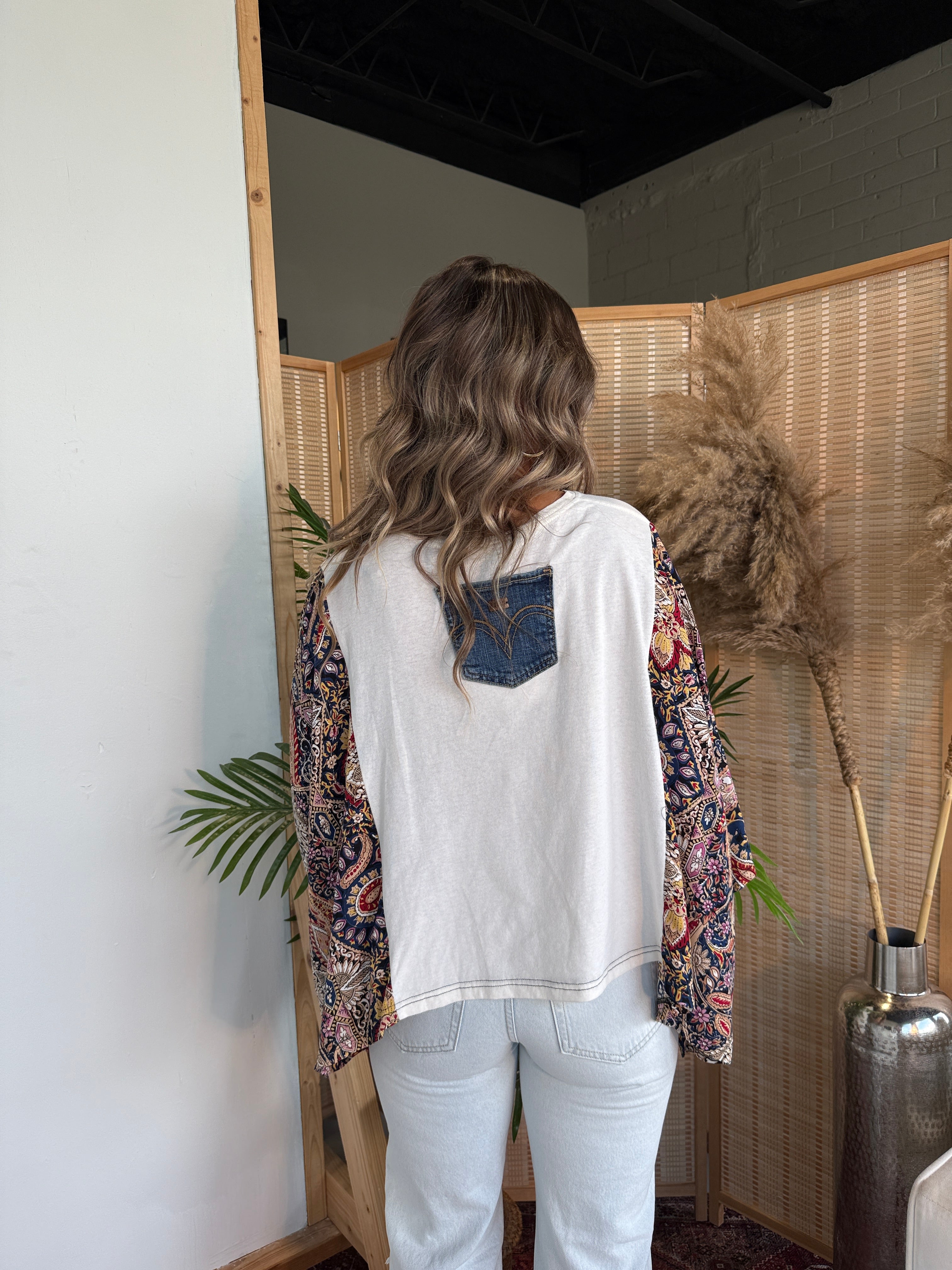 Willie Nelson Mix & Match Tee Cream Floral