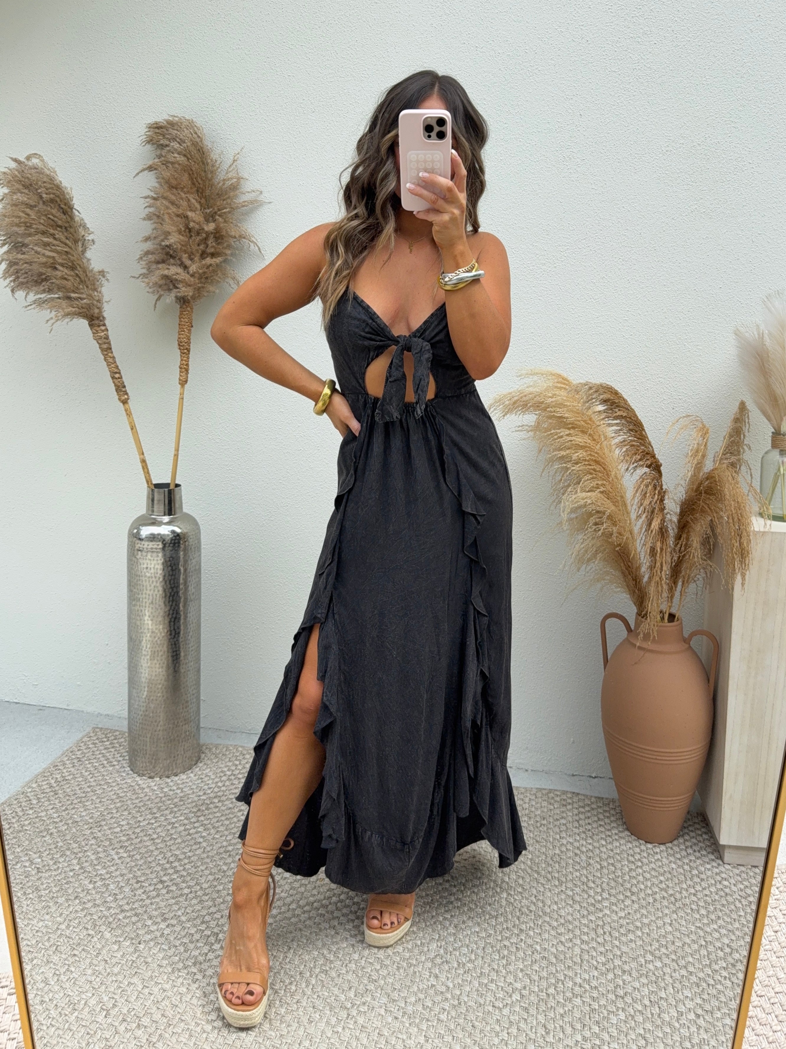 Salt Water Whispers Maxi Dress Black