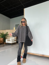 Load image into Gallery viewer, Charcoal Pass Me By Oversized Thermal Top

