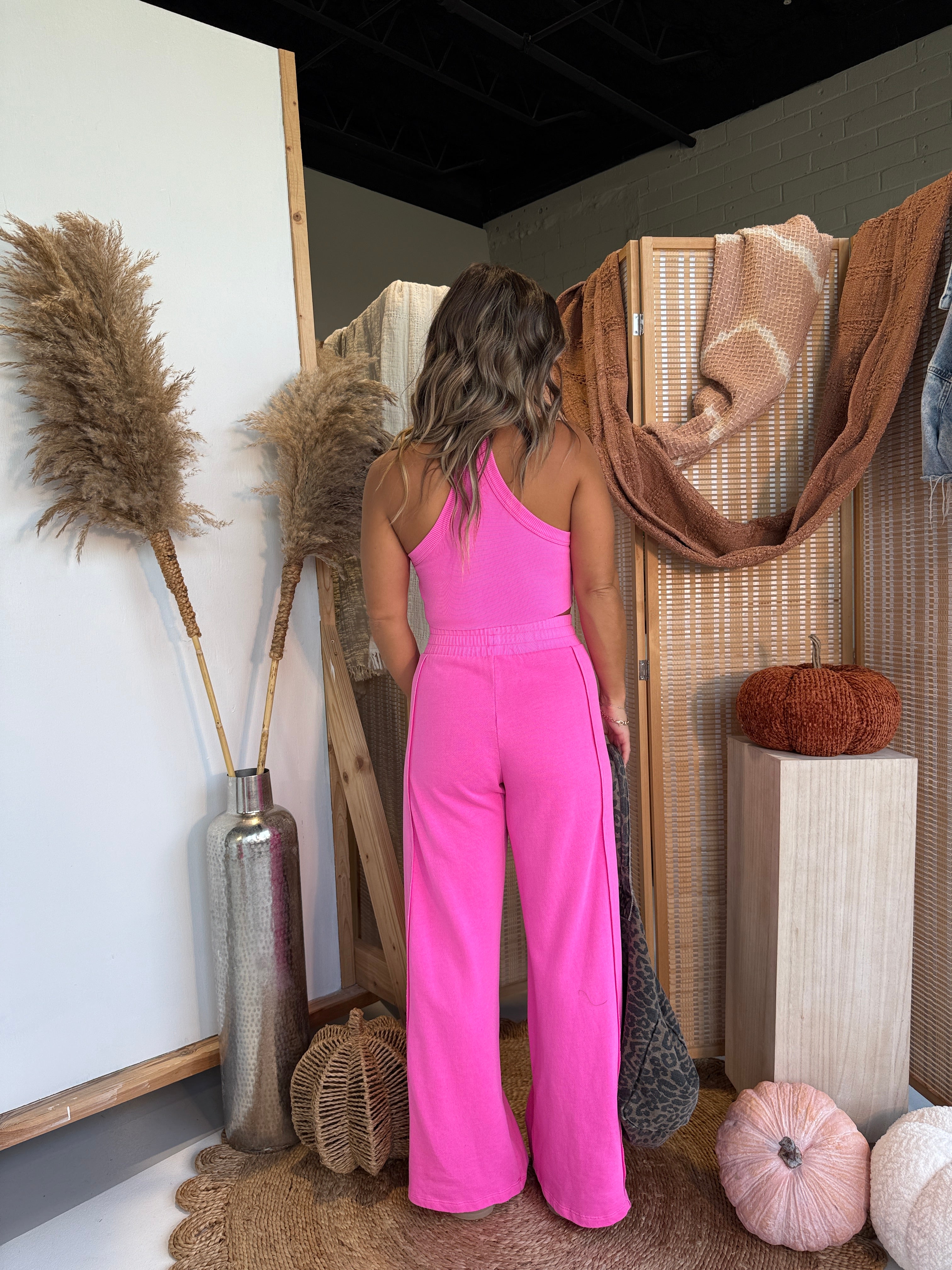 It Girl Lounge Set Fuchsia
