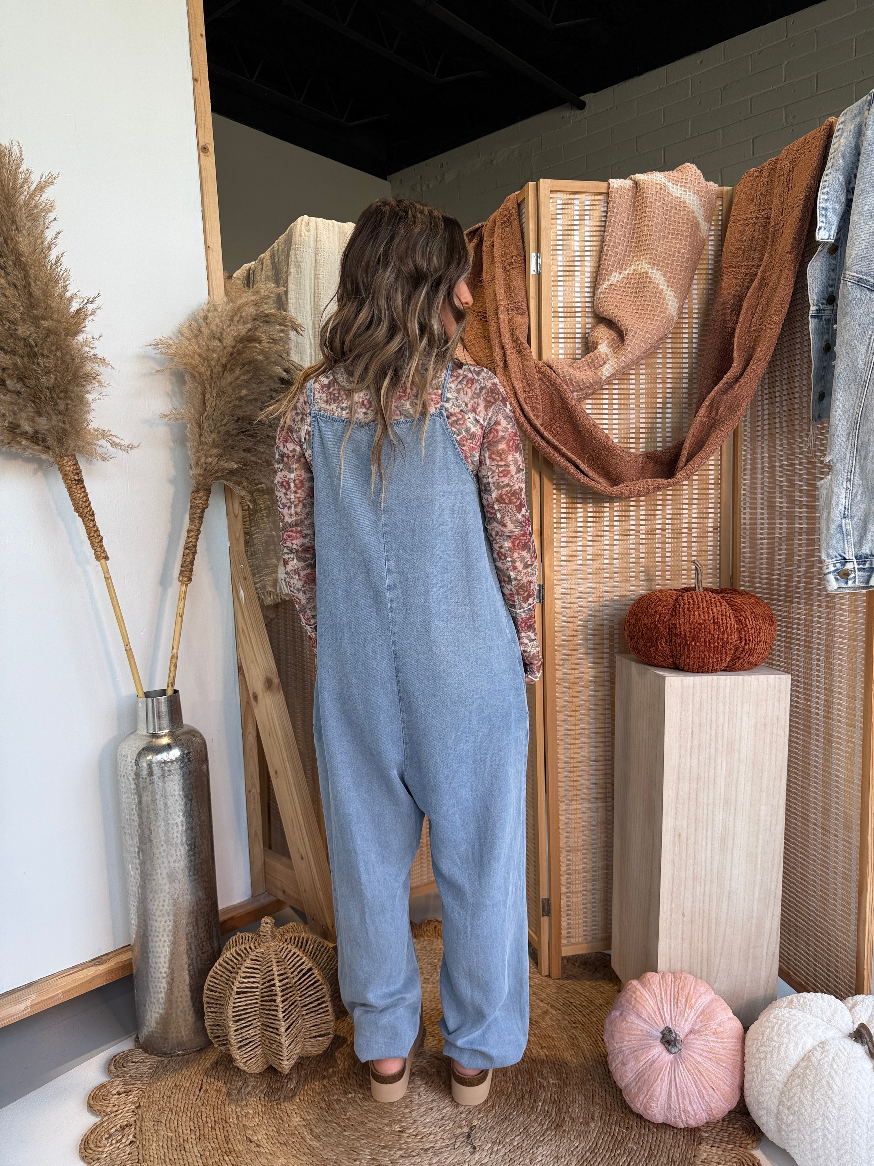 Foggy Morning Overall Jumpsuit Denim