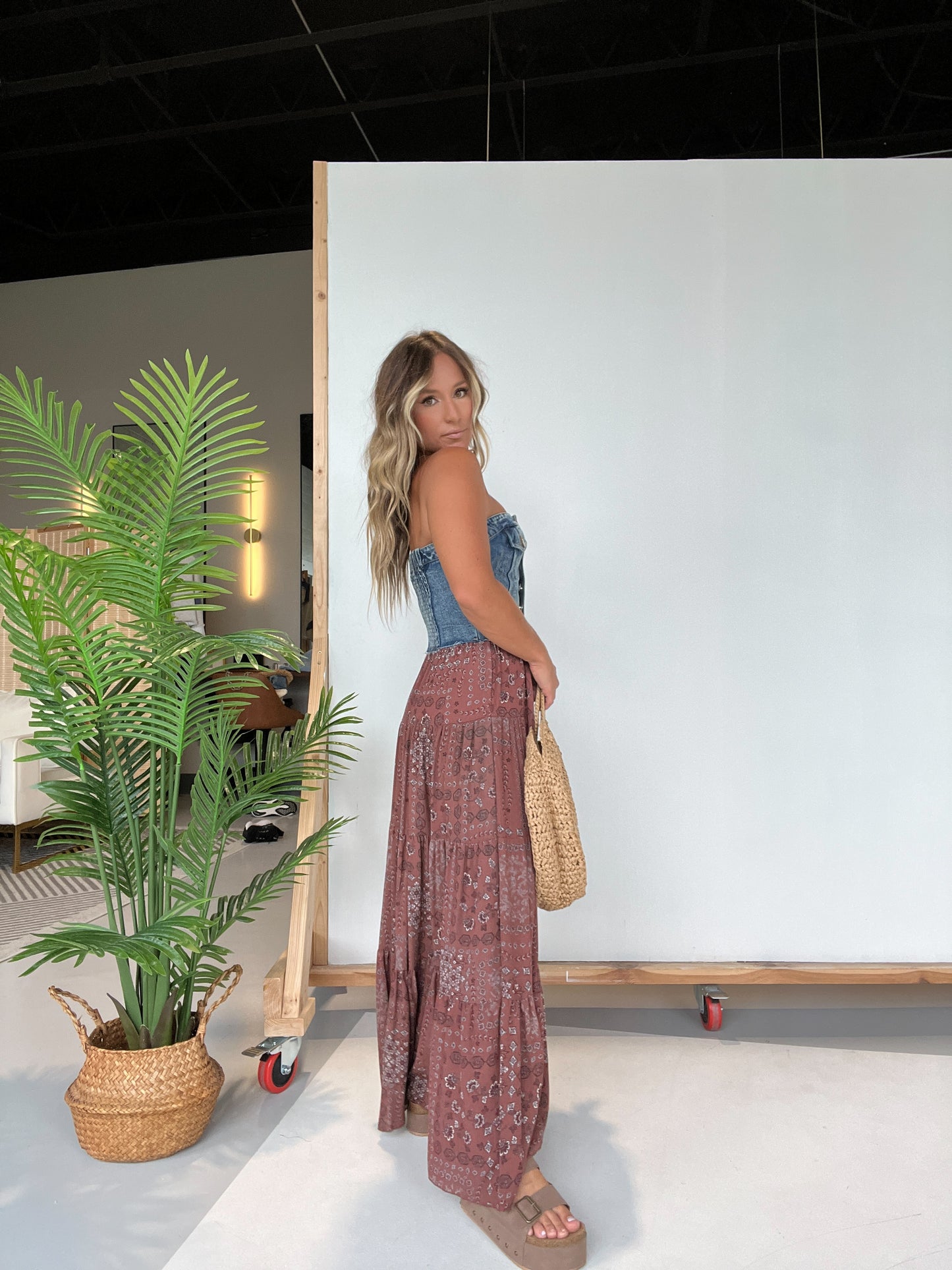 Within the Wind Maxi Skirt Rose