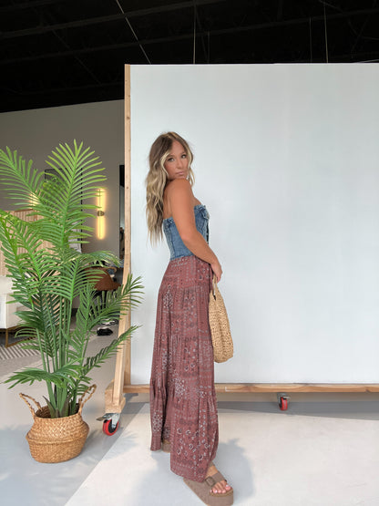 Within the Wind Maxi Skirt Rose