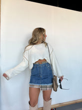 Load image into Gallery viewer, Malina Plaid Mini Denim Skirt
